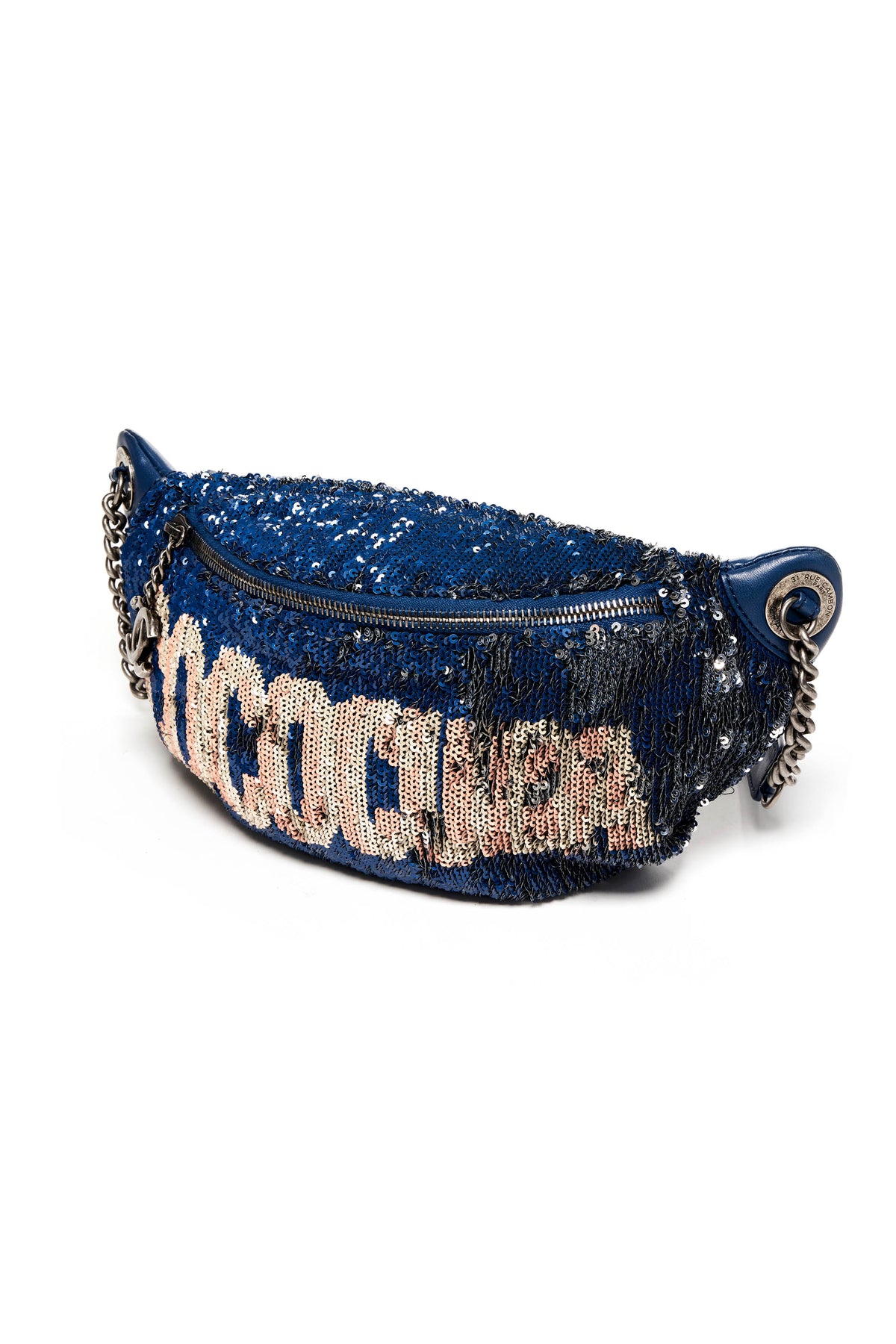 Chanel Blue Coco Cuba Sequins Belt Bag 2016-17