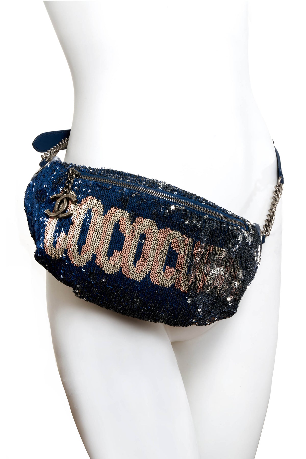 Chanel Blue Coco Cuba Sequins Belt Bag 2016-17