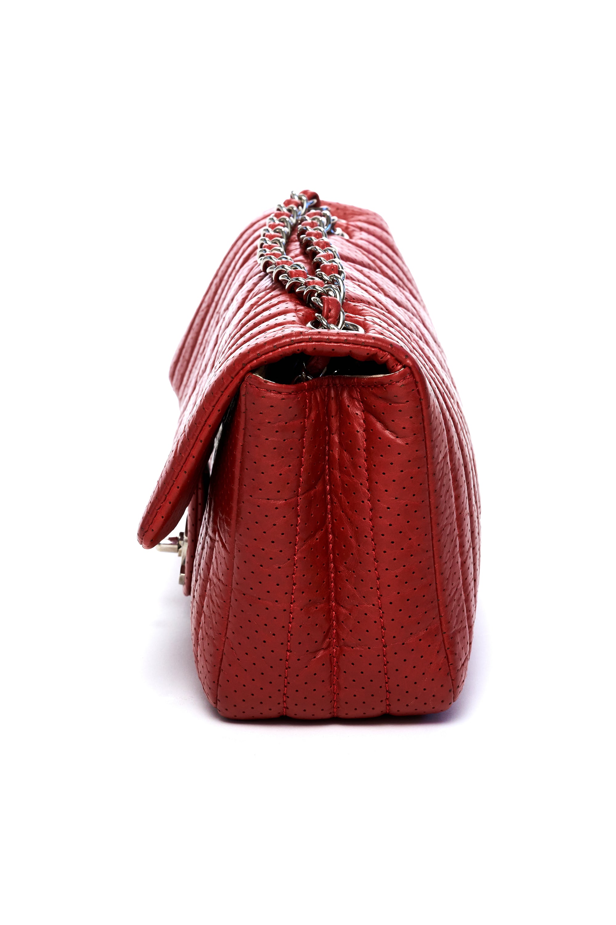 Chanel Red Perforated Quilted Flap Purse SHW - Foxy Couture Carmel Chanel Red Perforated Quilted Flap Purse SHW - Foxy Couture Carmel