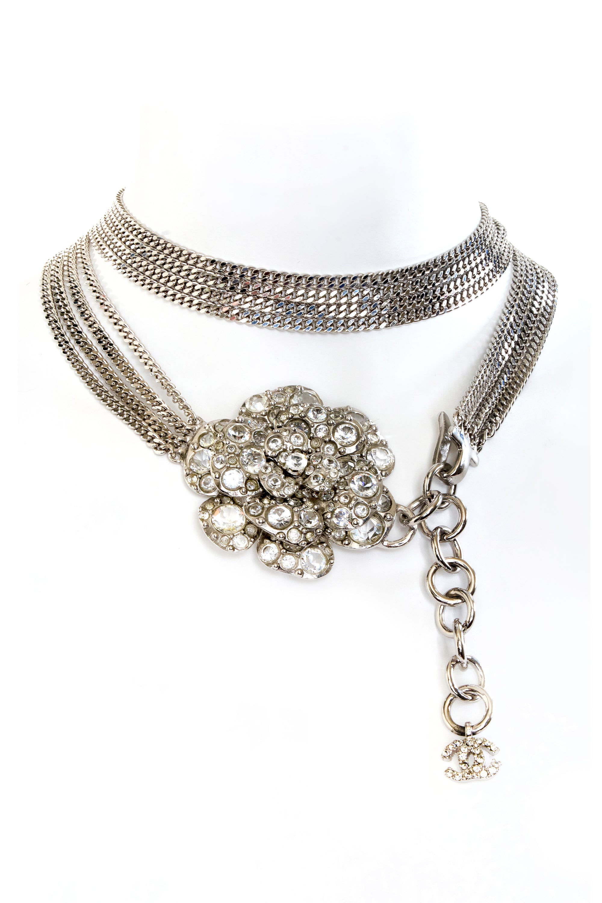 Chanel Camellia Crystal Strass Chain Belt/Necklace 2005V