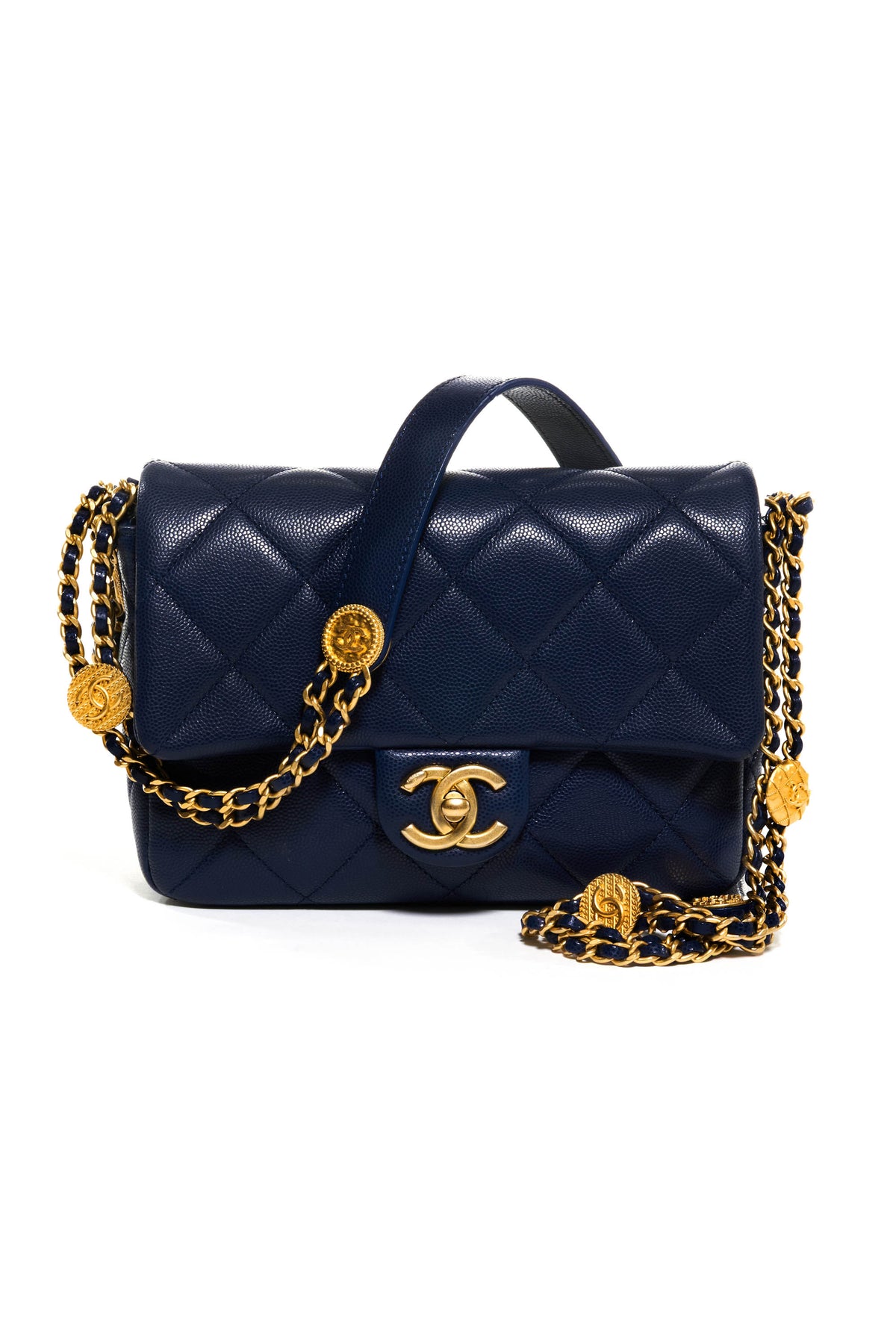 Chanel Navy &quot;Twist my Buttons&quot; Quilted Crossbody Purse