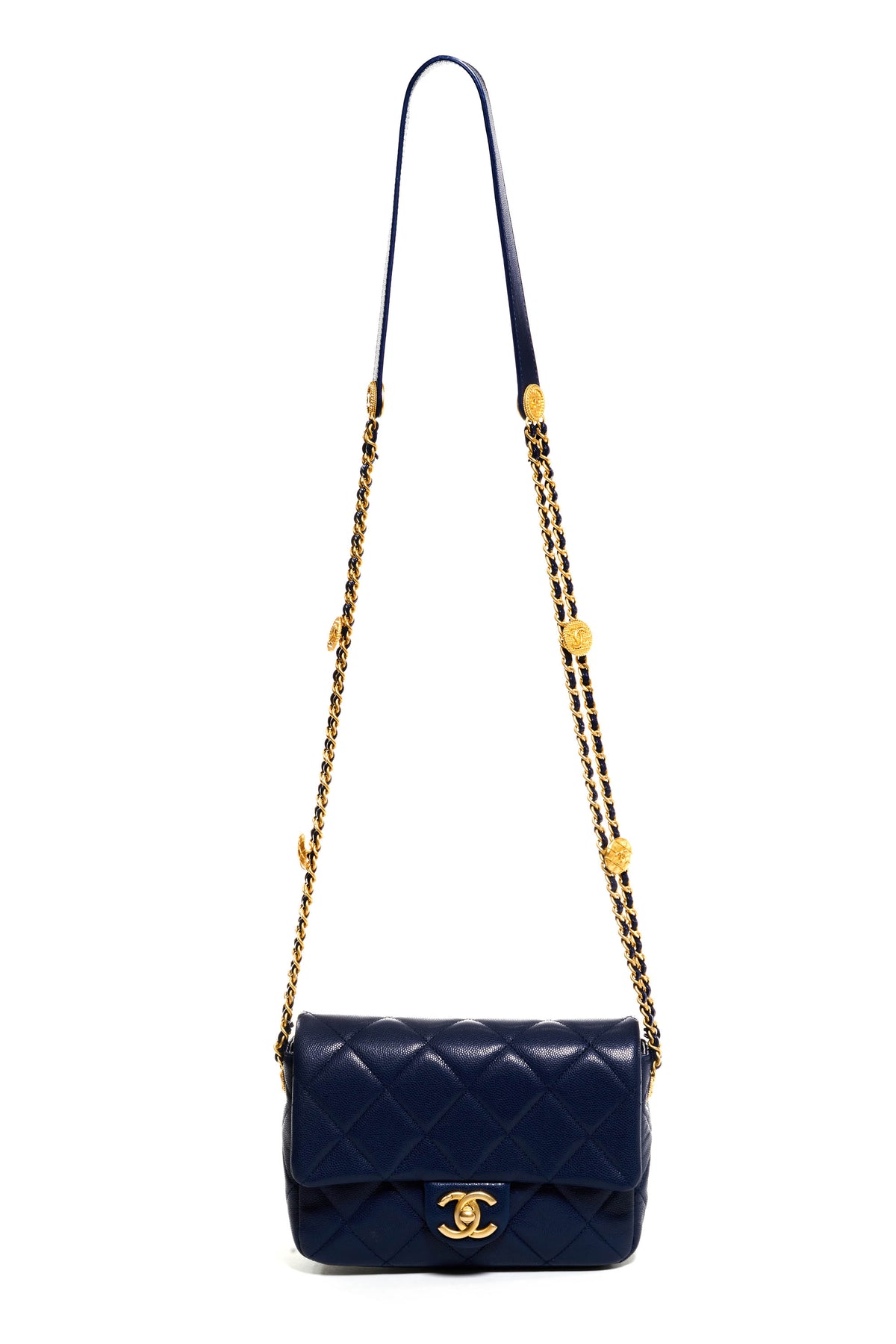 Chanel Navy &quot;Twist my Buttons&quot; Quilted Crossbody Purse