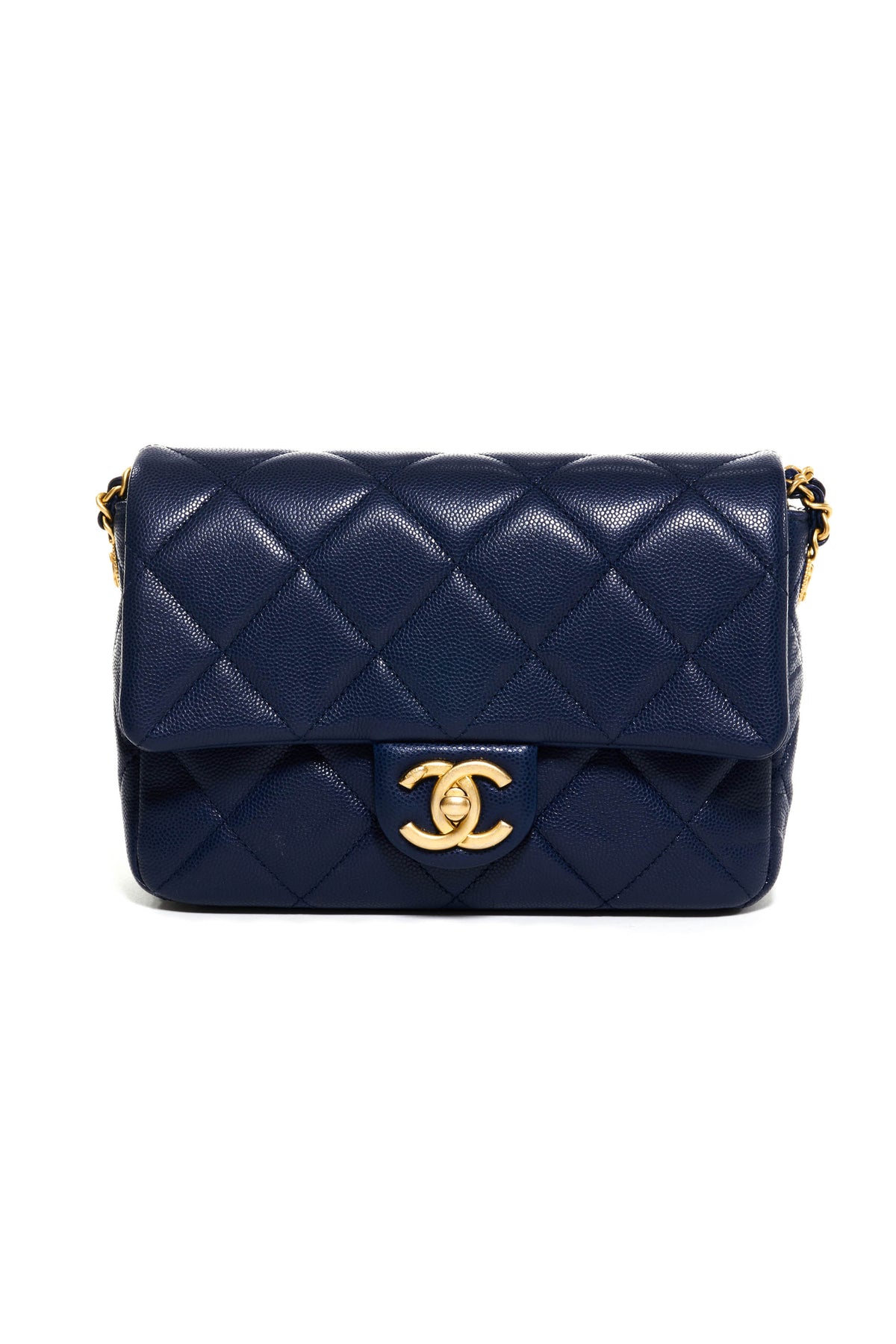 Chanel Navy &quot;Twist my Buttons&quot; Quilted Crossbody Purse