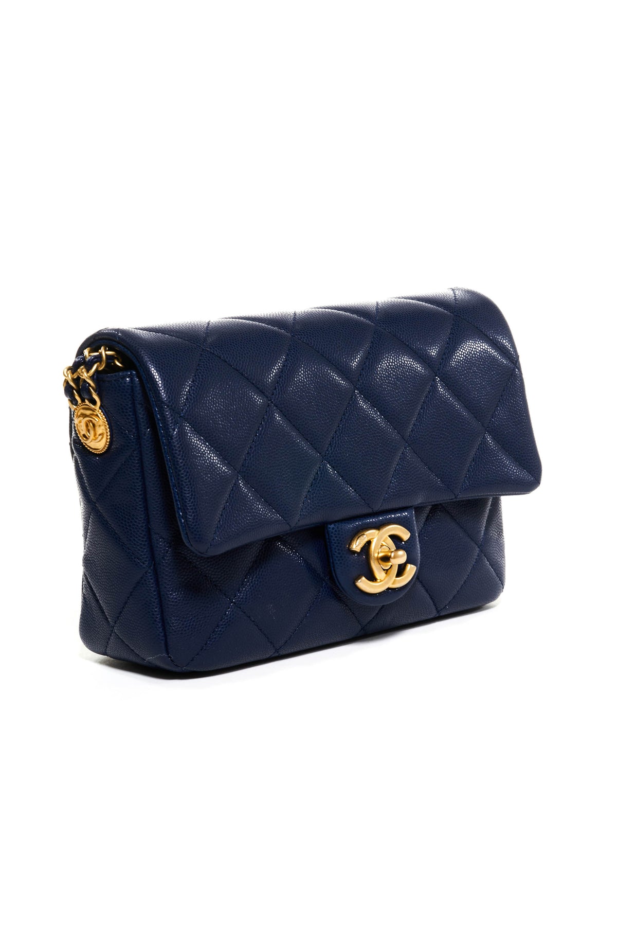 Chanel Navy &quot;Twist my Buttons&quot; Quilted Crossbody Purse