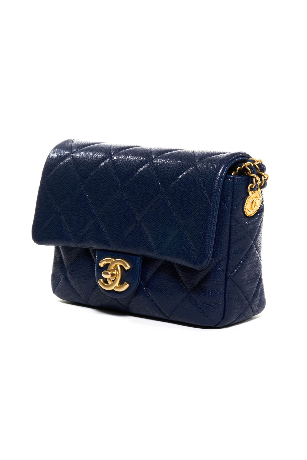 Chanel Navy &quot;Twist my Buttons&quot; Quilted Crossbody Purse