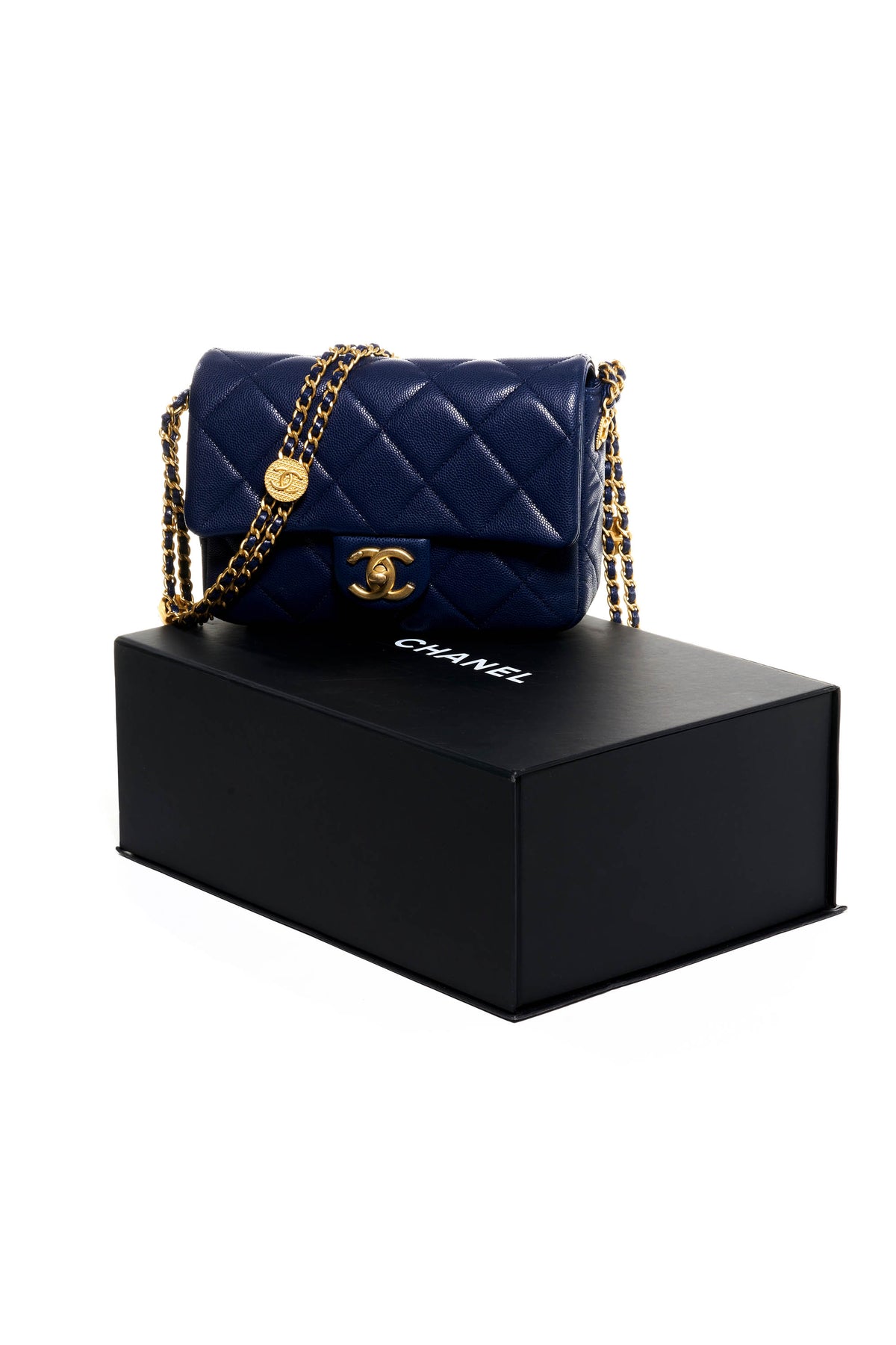 Chanel Navy &quot;Twist my Buttons&quot; Quilted Crossbody Purse