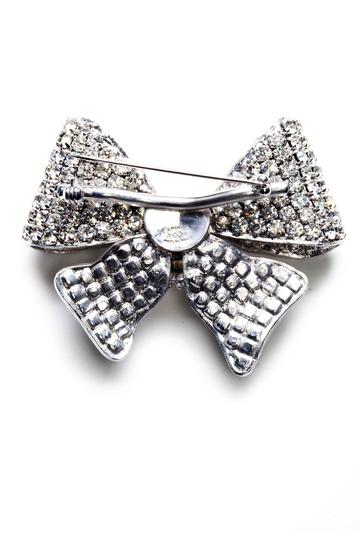 Chanel Vintage Crystal Bow Heritage Brooch 1993