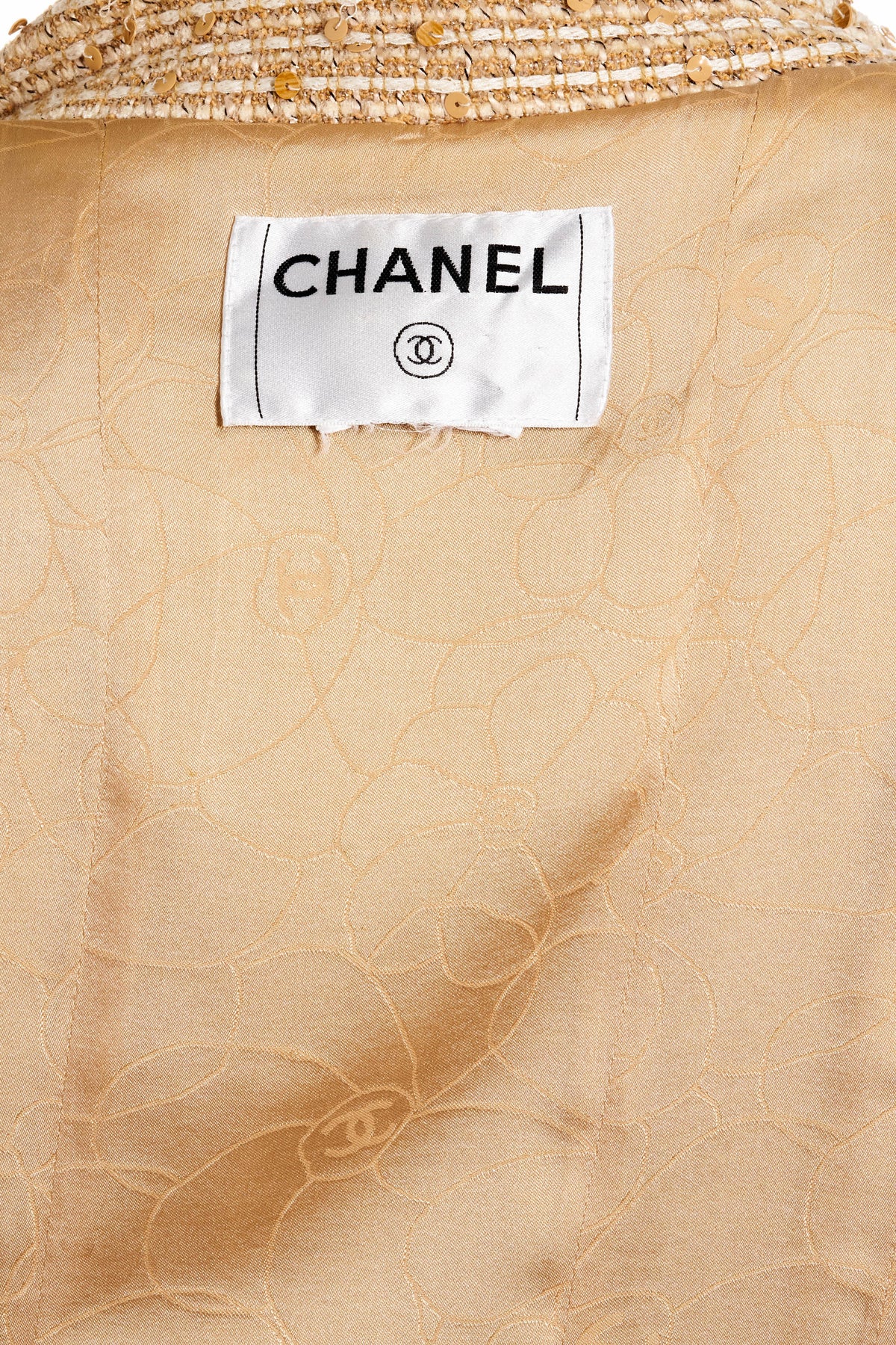 Chanel Gold Fantasy Tweed Camilla Suit and Skirt Size 38 2004A