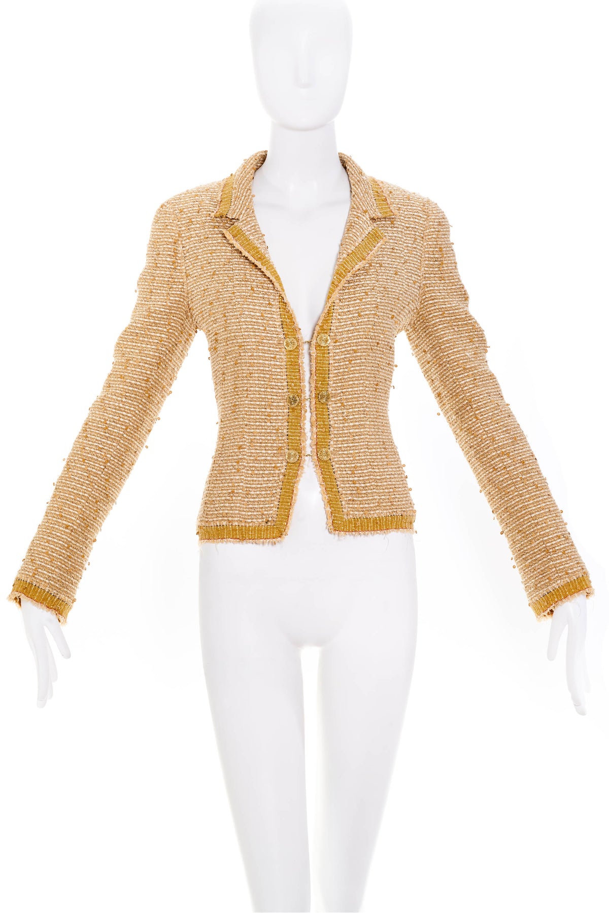 Chanel Gold Fantasy Tweed Camilla Suit and Skirt Size 38 2004A