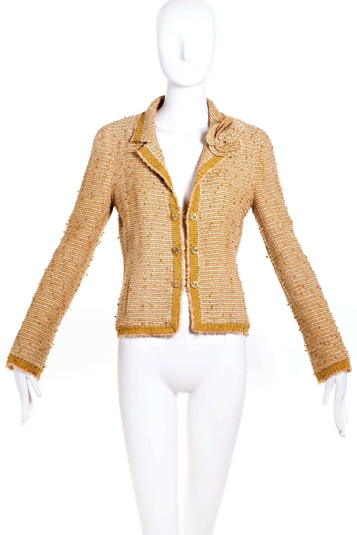 Chanel Gold Fantasy Tweed Camilla Suit and Skirt Size 38 2004A