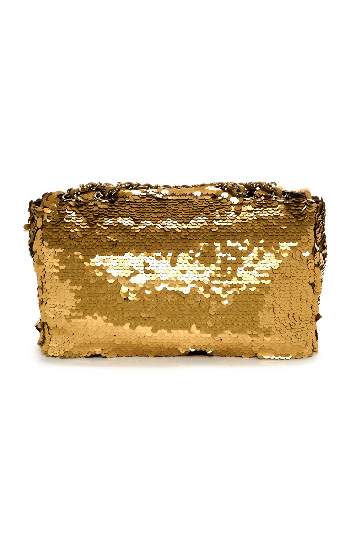 Chanel Gold Sequins Flap Purse Largerfeld 2019