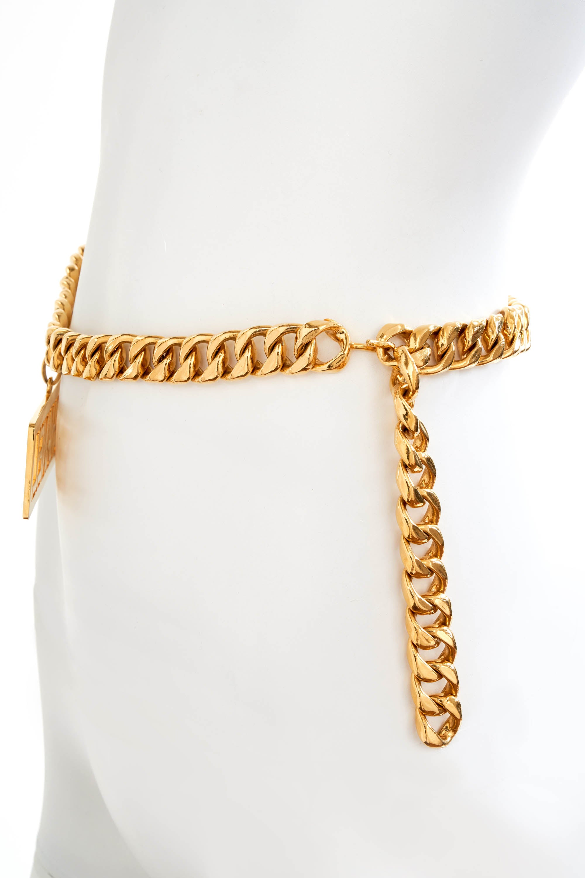 Chanel 24k Gold Chain Belt With Massive "Chanel" Plaque