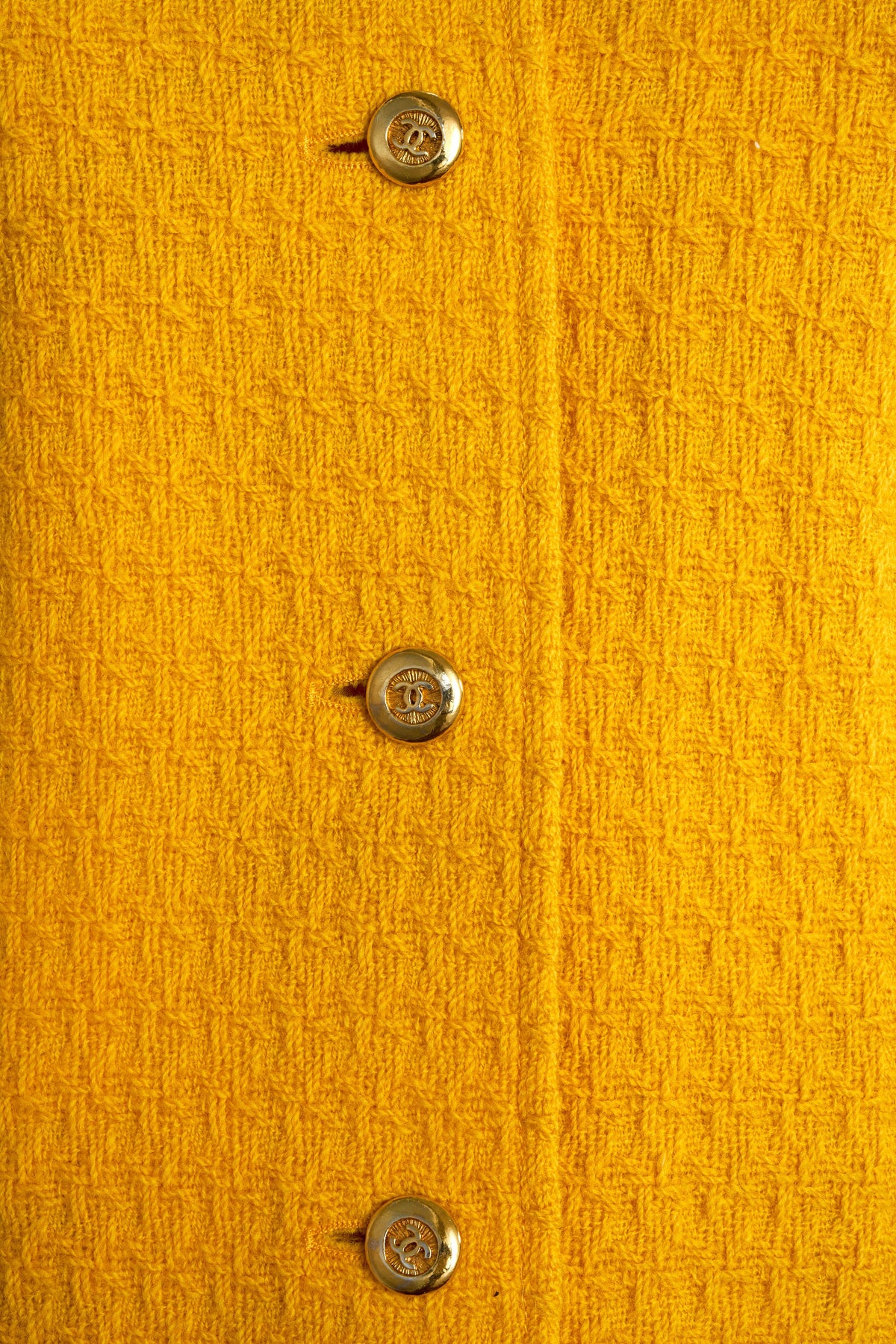 Chanel Boutique Goldenrod Yellow Jacket Size 38 24k Buttons 1990s