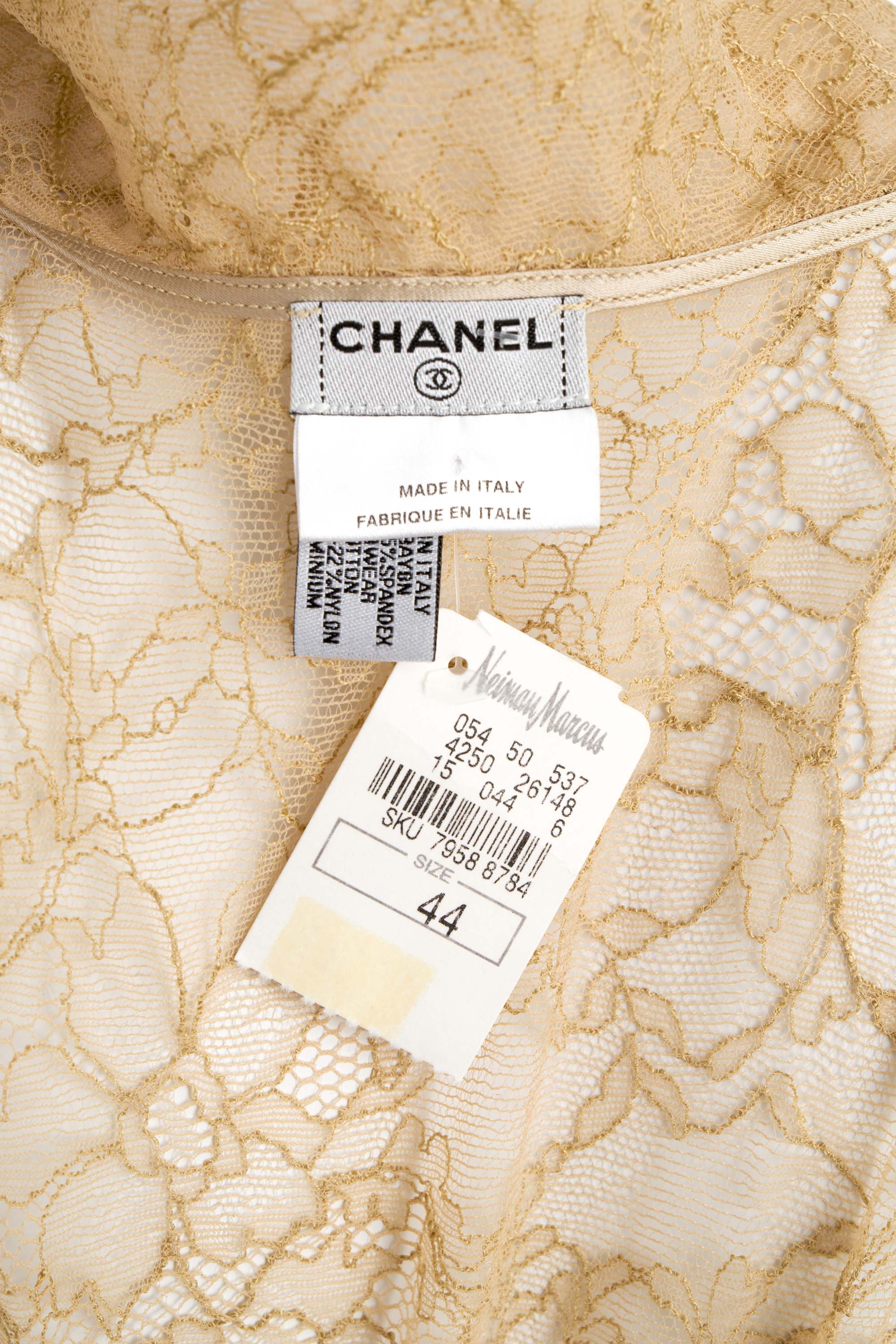 Chanel Nude Lace Sleevless Blouse