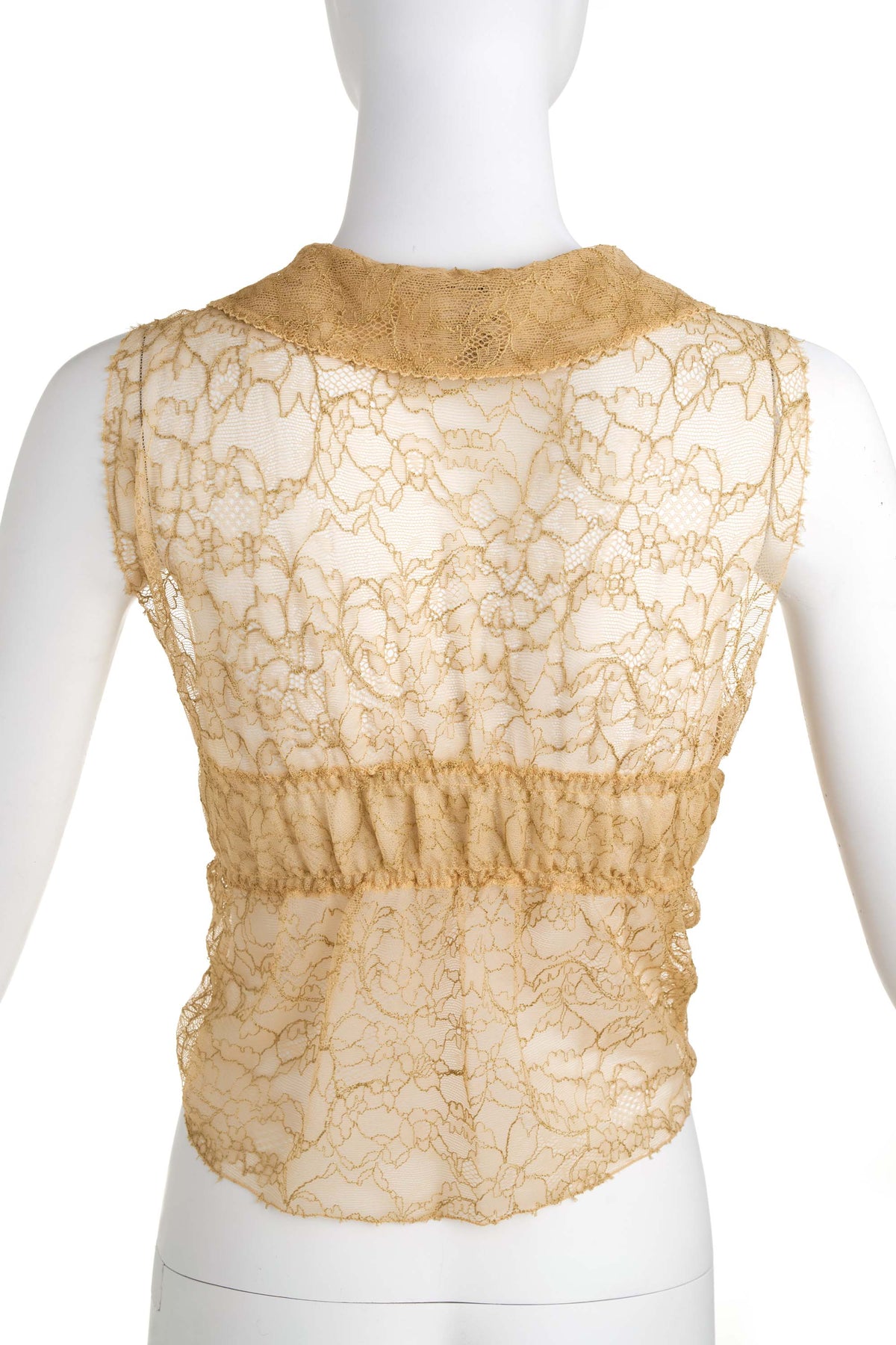 Chanel Nude Lace Sleevless Blouse