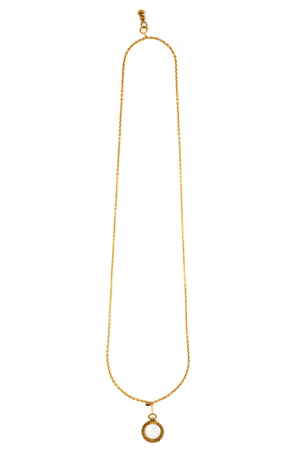 Chanel Vintage Magnifying Glass Two Chain Sautoir Necklace 1990&#39;s