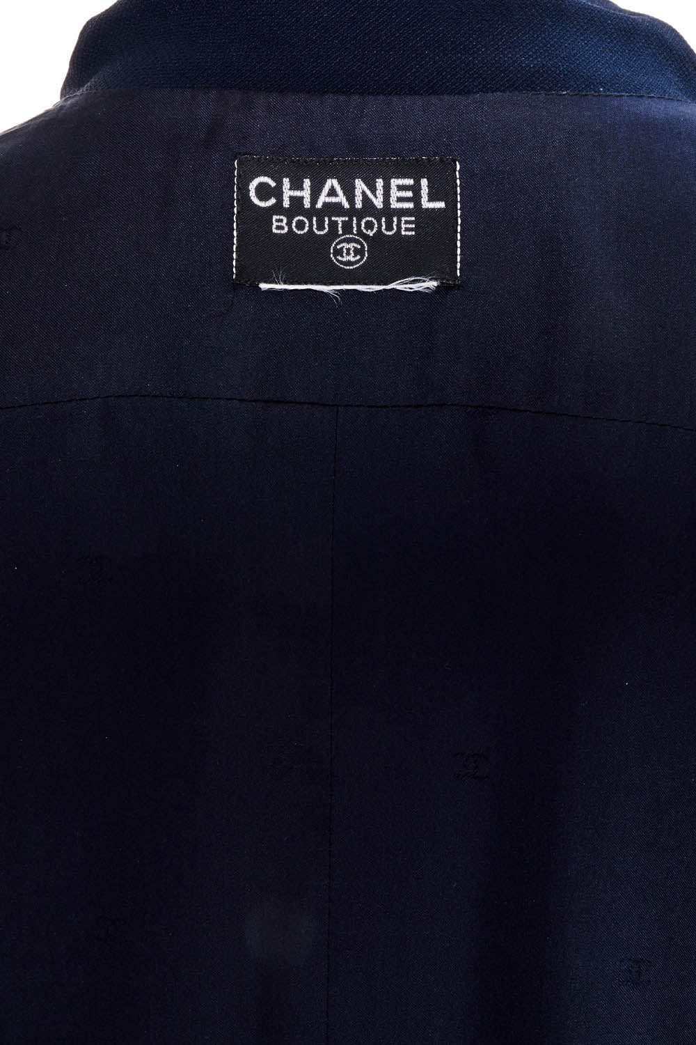 Chanel Navy Blue CC Button Crepe Shirt Dress Size 4