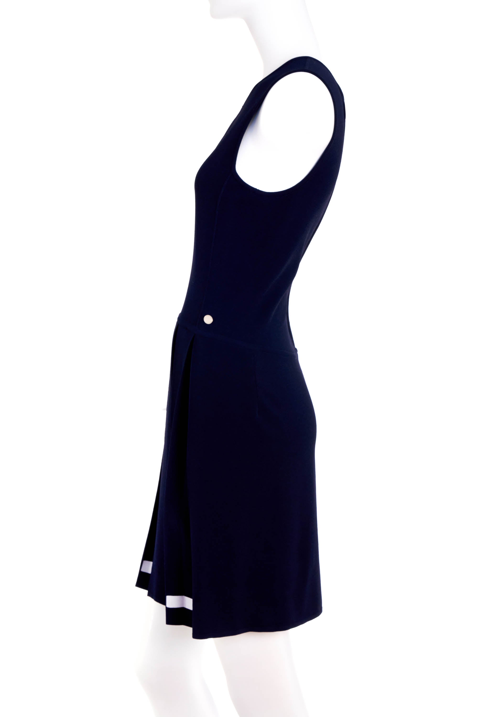 Chanel Sleeveless Navy Tennis Dress Size 40