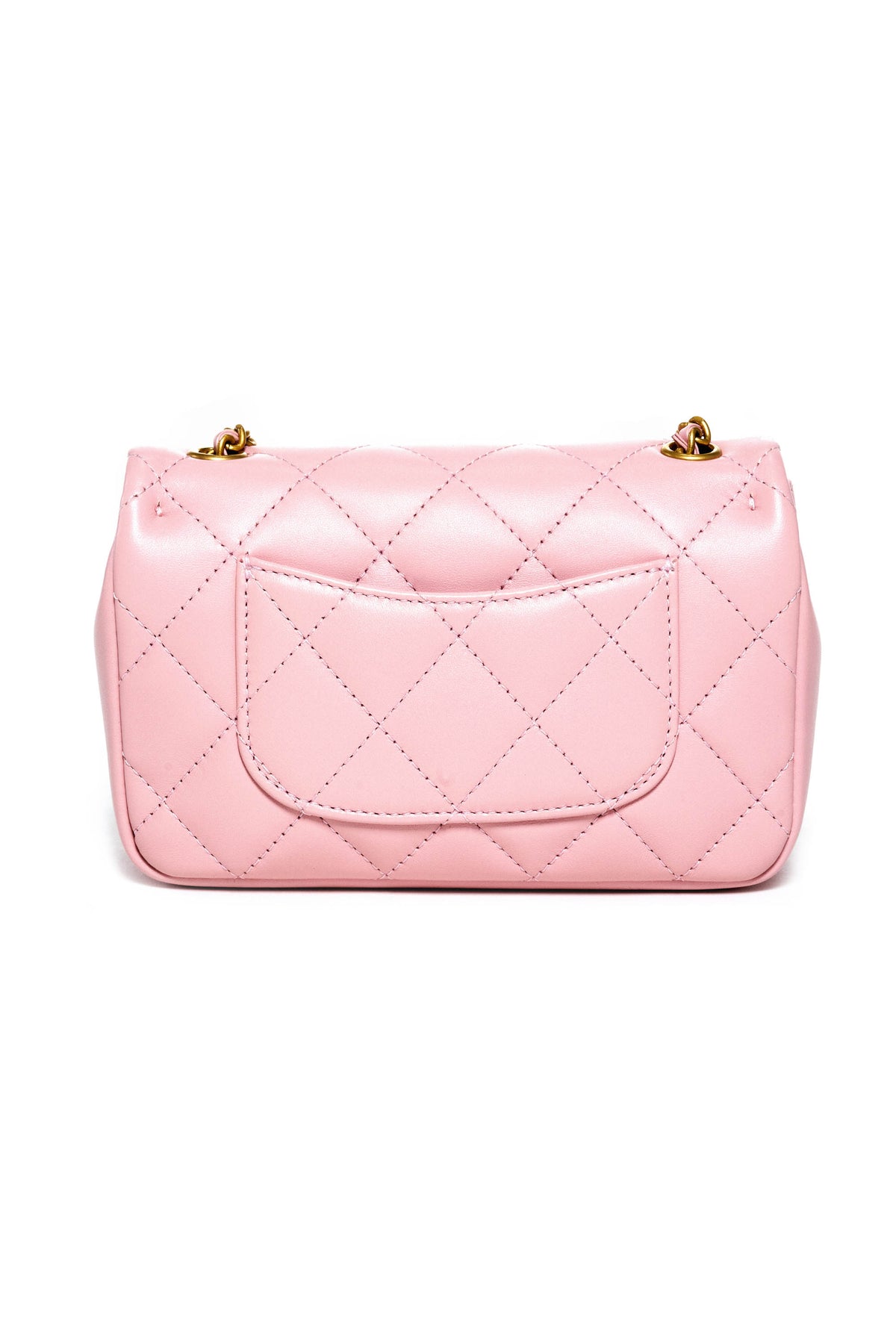 Chanel Pink Small Flap Bag Heart With Charms on Chain