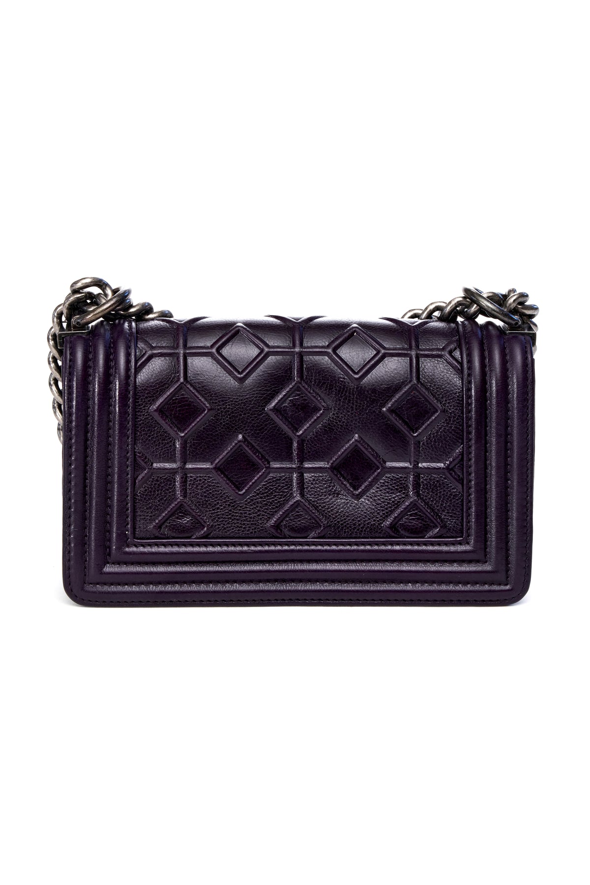 Chanel Small Plum Arabesque Calfskin Boy bag