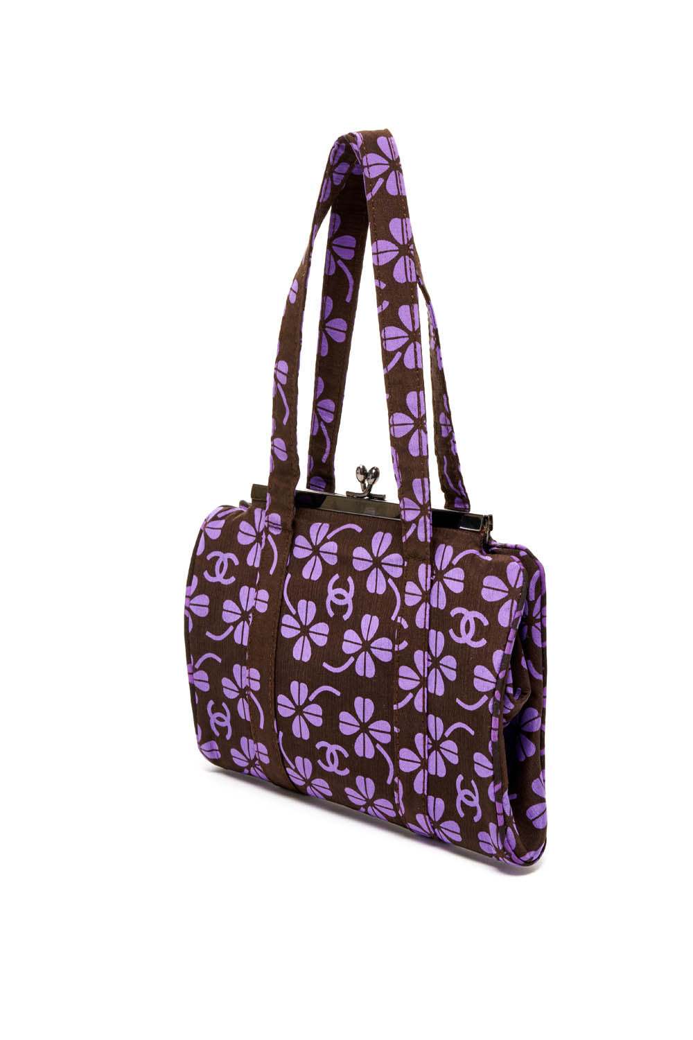 Chanel Purple and Brown Clover Purse 2001 P