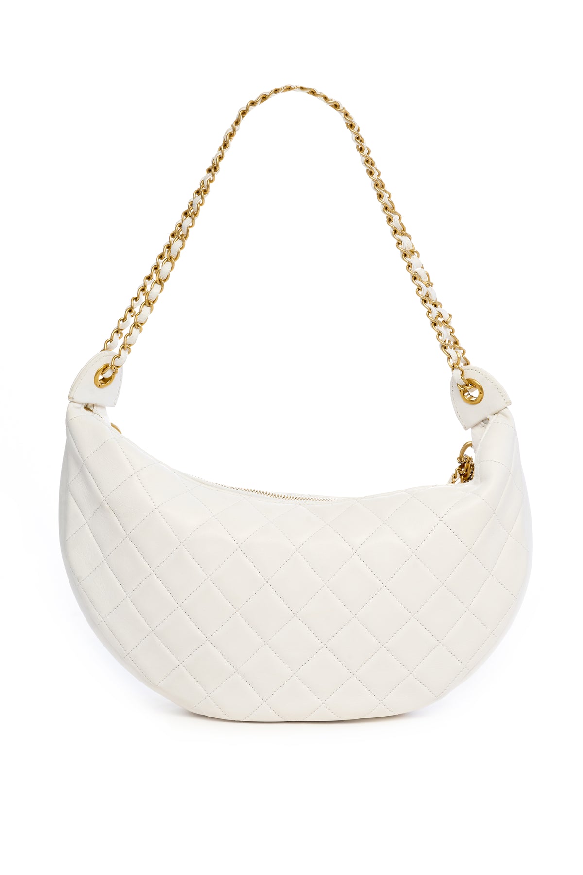 Chanel White All About Chains Hobo Purse 2017-18