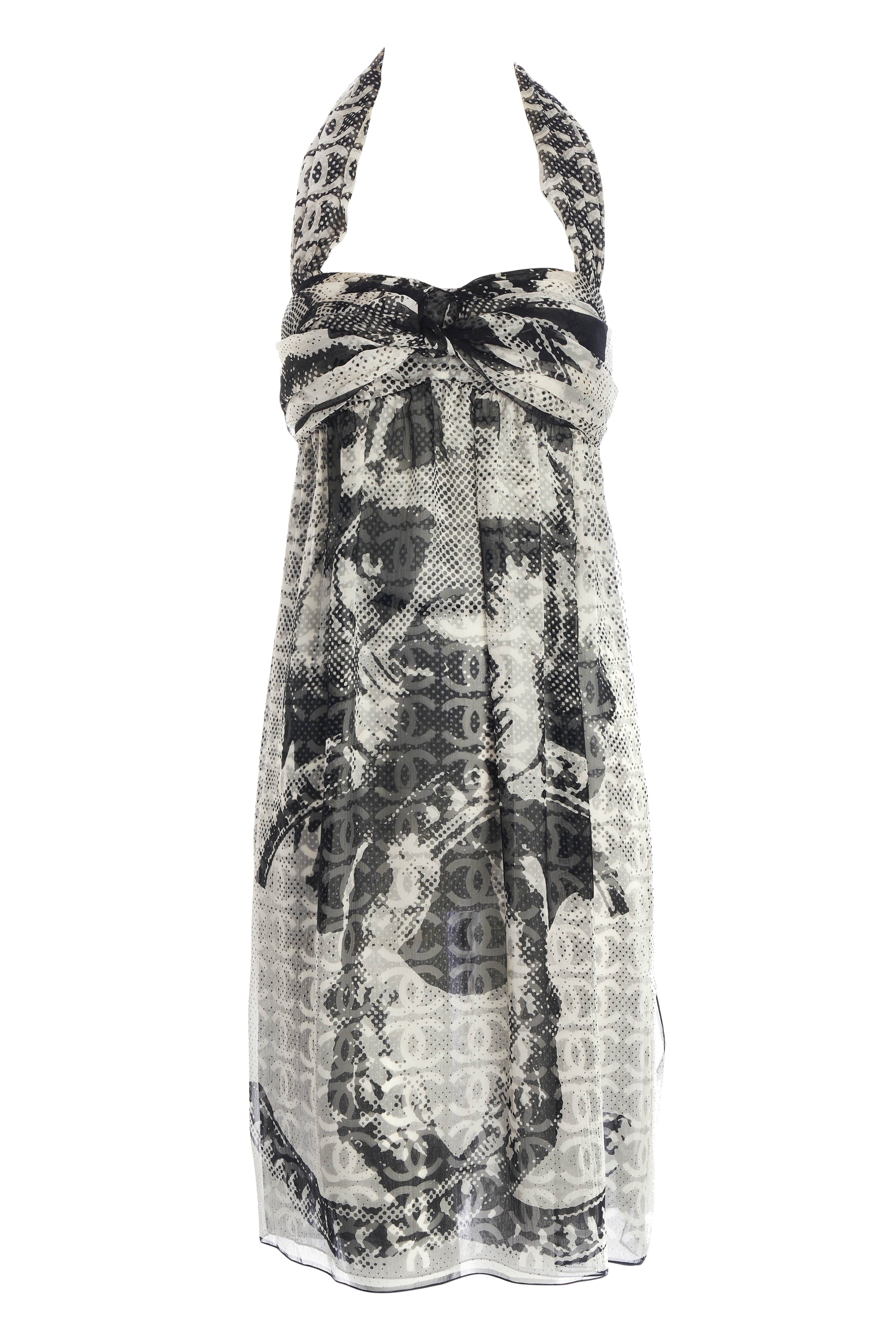 Chanel Printed Black and White Lion Dress 2010C