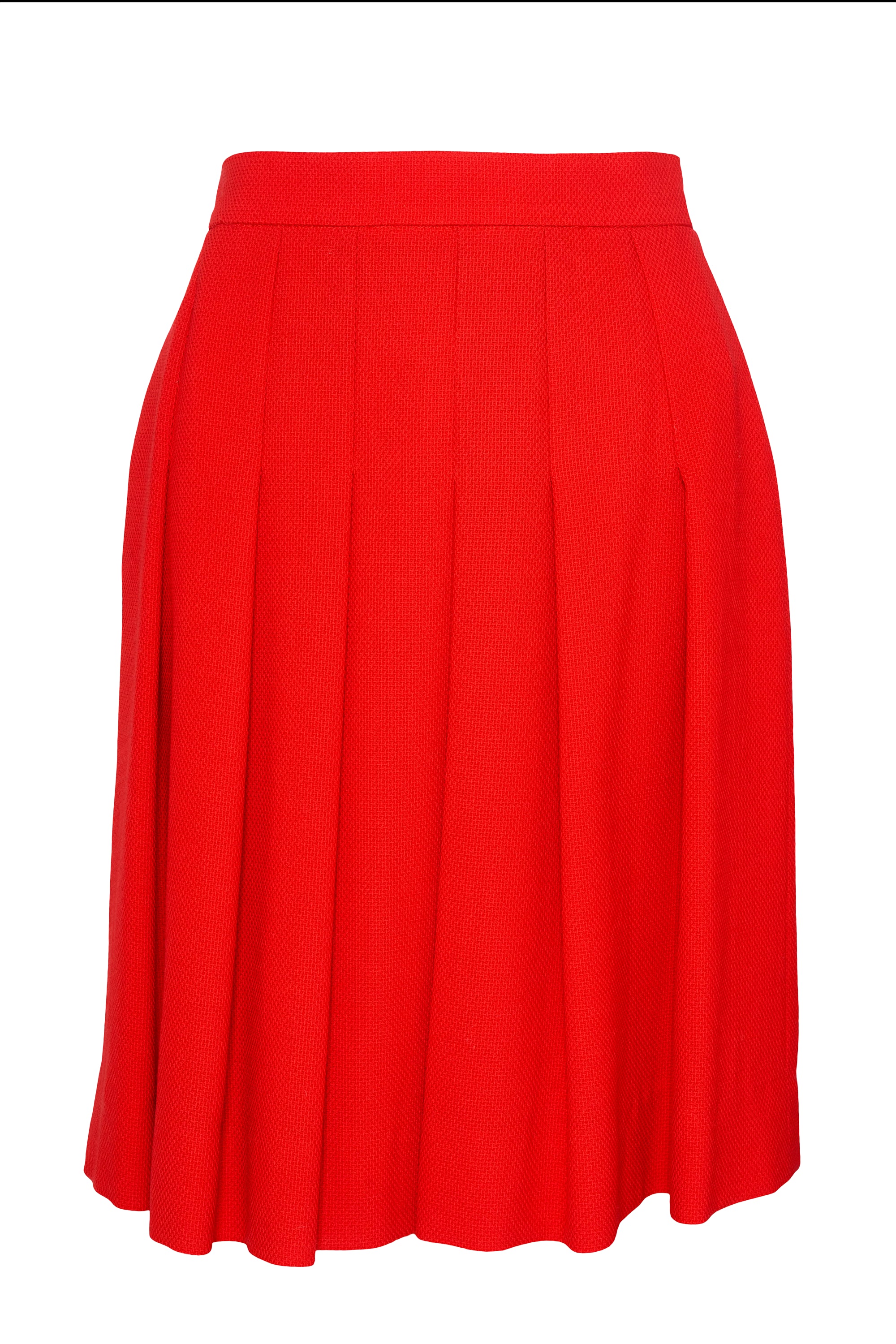 Chanel Boutique Vintage Red Pleated Mini Skirt
