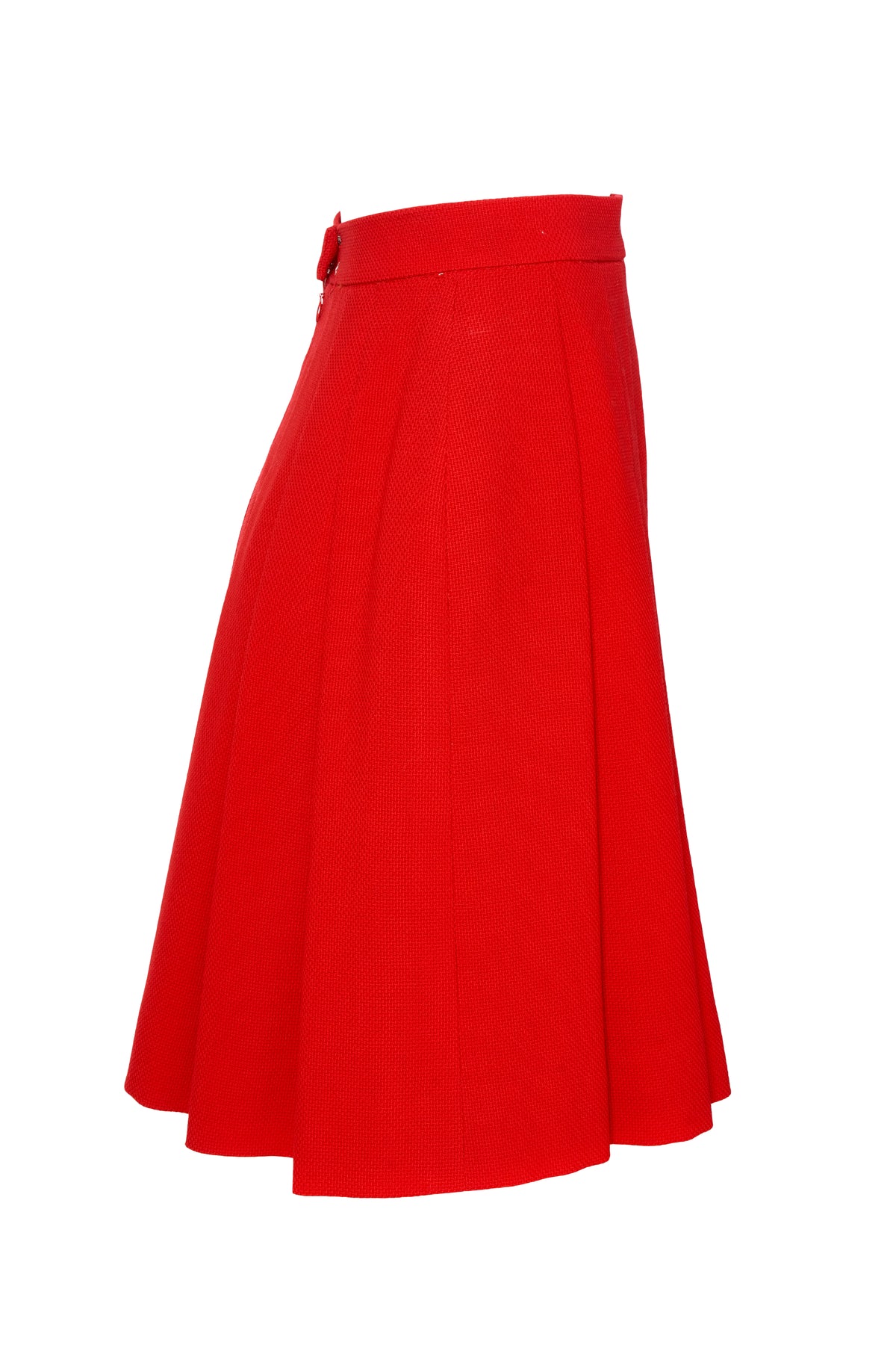 Chanel Boutique Vintage Red Pleated Mini Skirt