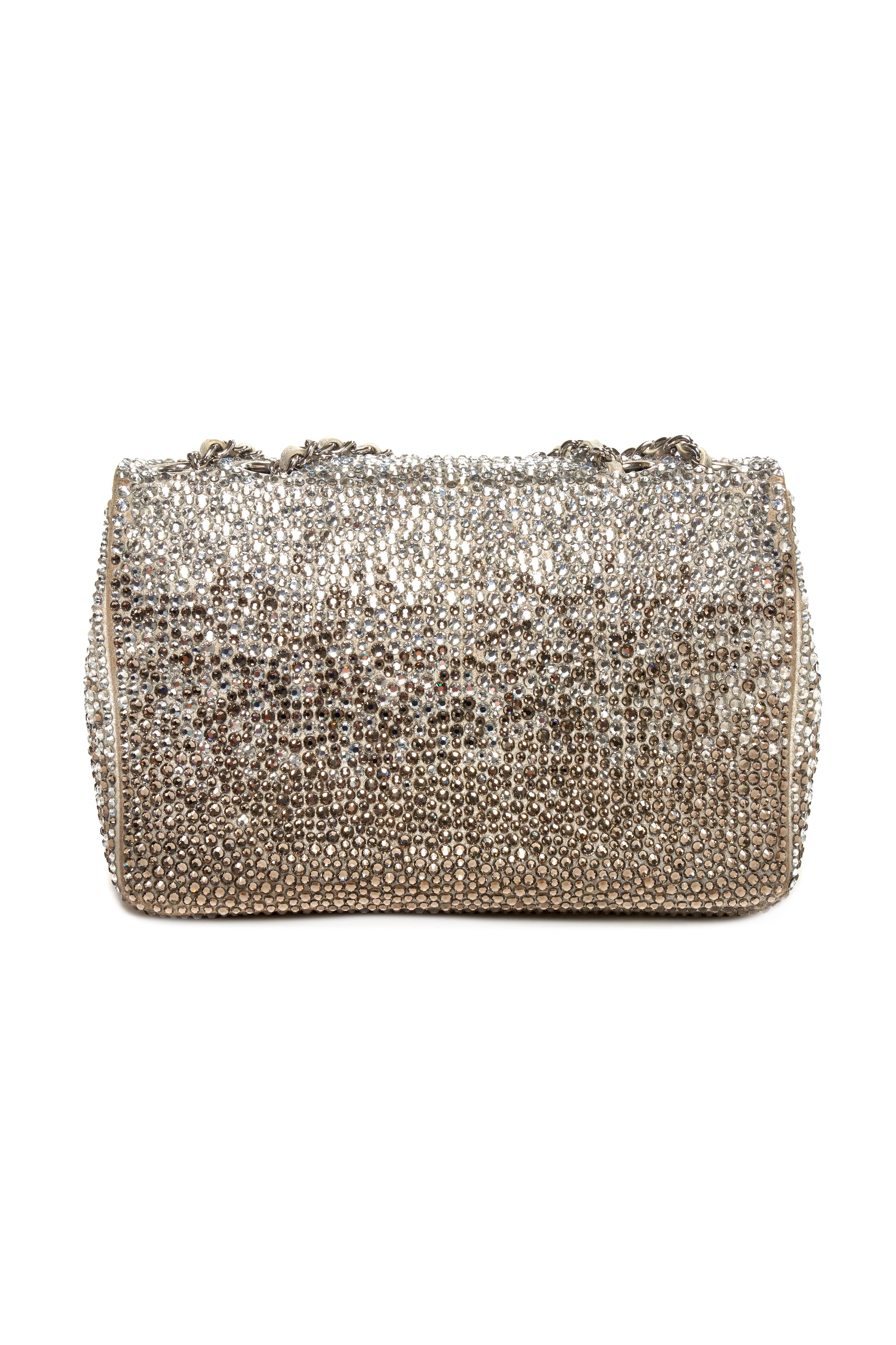 Chanel Silver Ombre Crystal Flap Bag