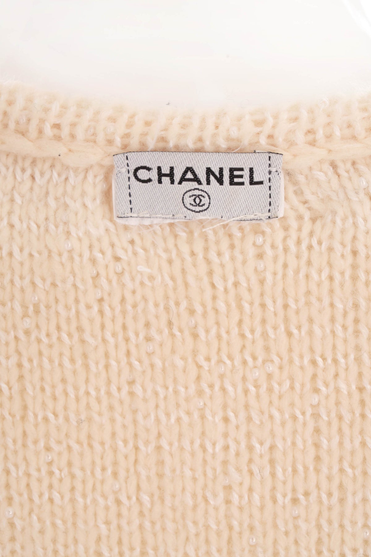 Chanel White Camelia and Pearl Sleeveless Dress Size 36