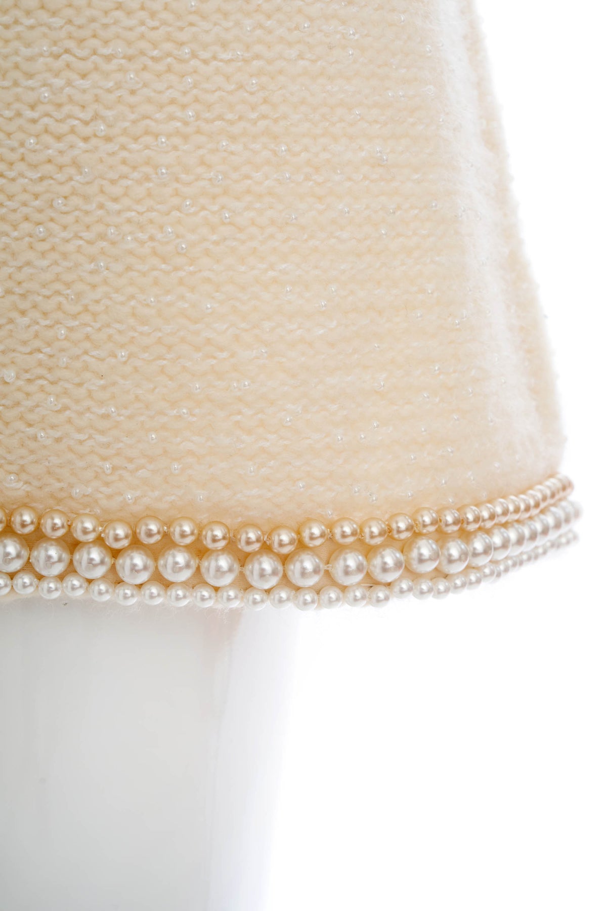 Chanel White Camelia and Pearl Sleeveless Dress Size 36