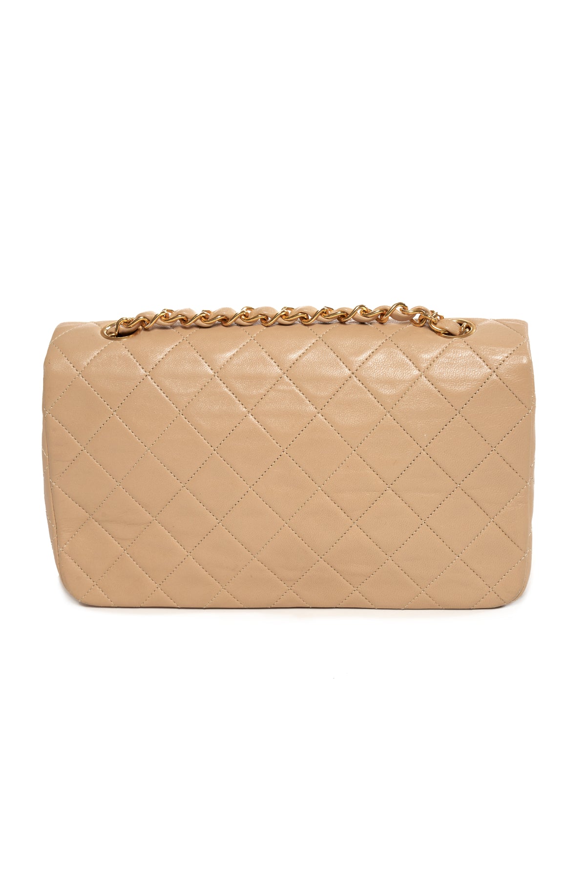 Chanel Vintage Nude Quilted Full Flap Purse