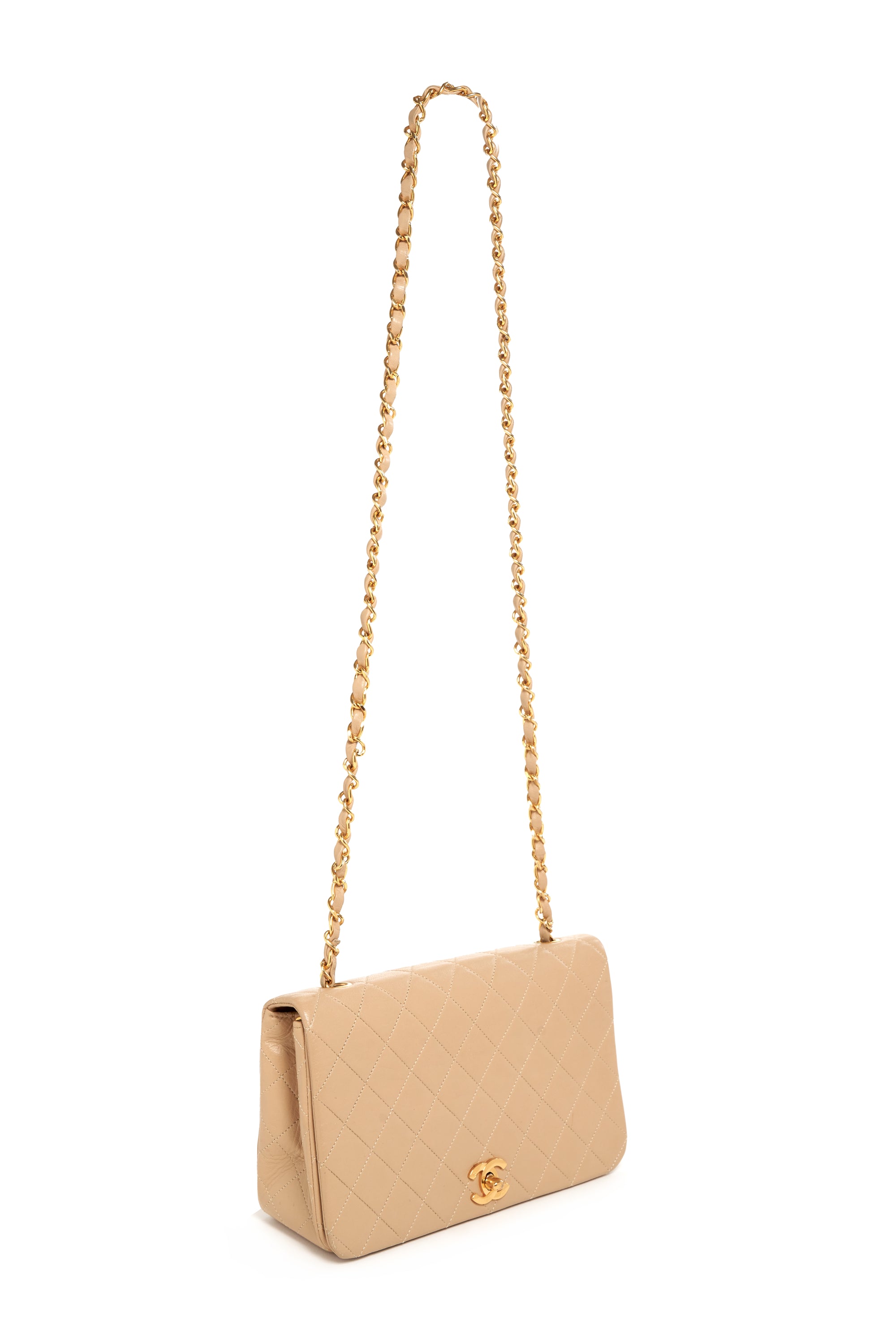 Chanel Vintage Nude Quilted Flap Purse