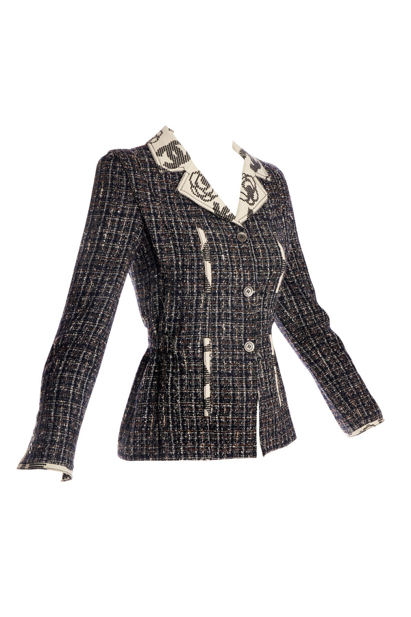 Chanel Grey Tweed Jacket 2006 Size 36 - Foxy Couture Carmel