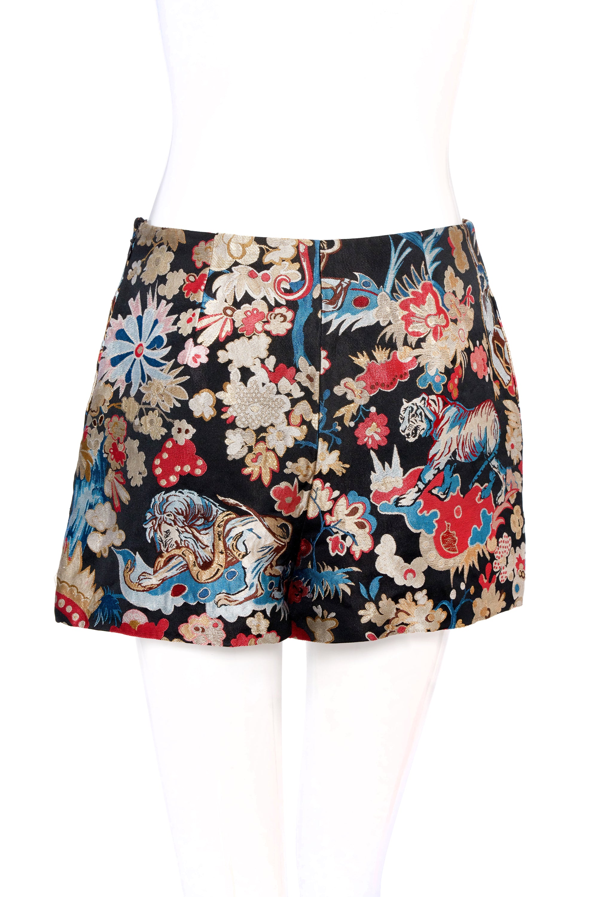 Christian Dior Brocade Lion and Tiger Pattern Shorts