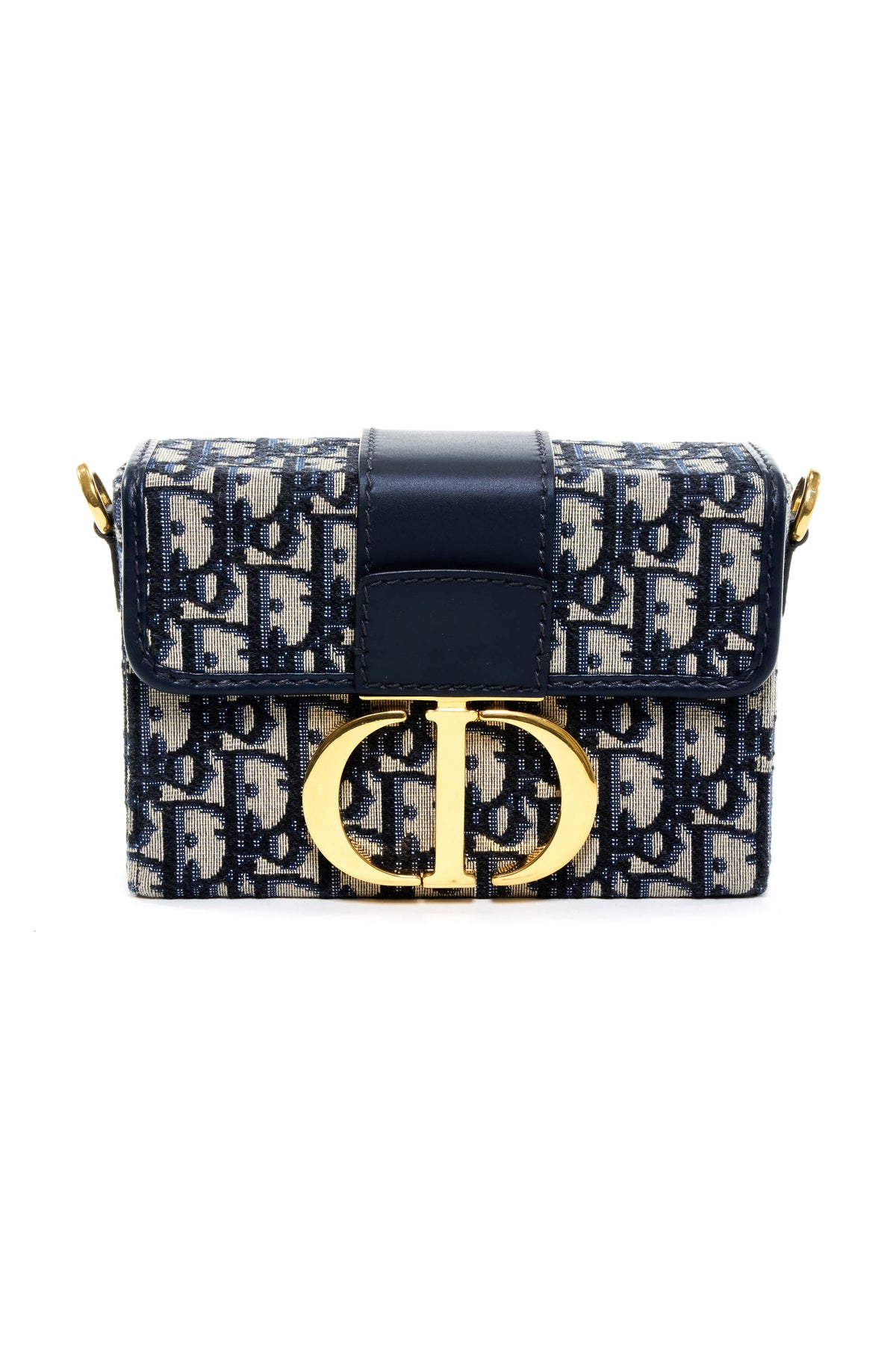 Christian Dior Montaigne Blue Diorblique Jacquard Shoulder Bag