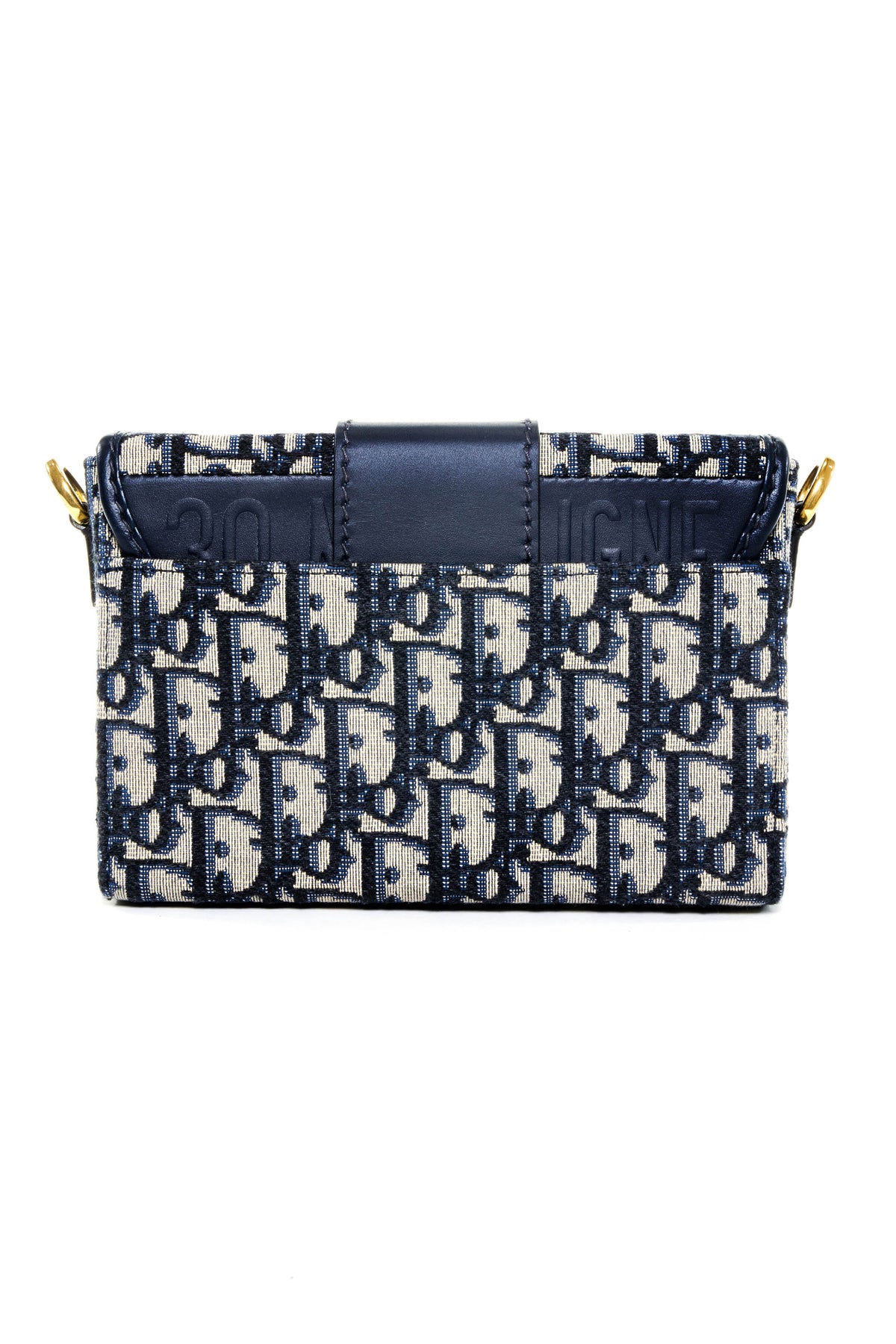 Christian Dior Montaigne Blue Diorblique Jacquard Shoulder Bag