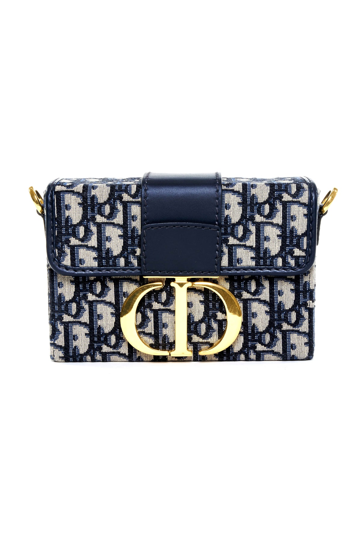 Christian Dior Montaigne Blue Diorblique Jacquard Shoulder Bag