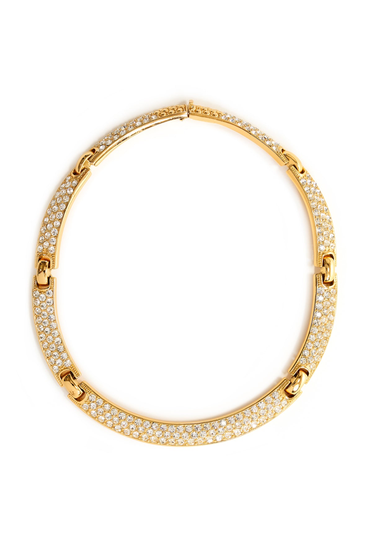 Christian Dior Gold Tone Crystal Collar Necklace