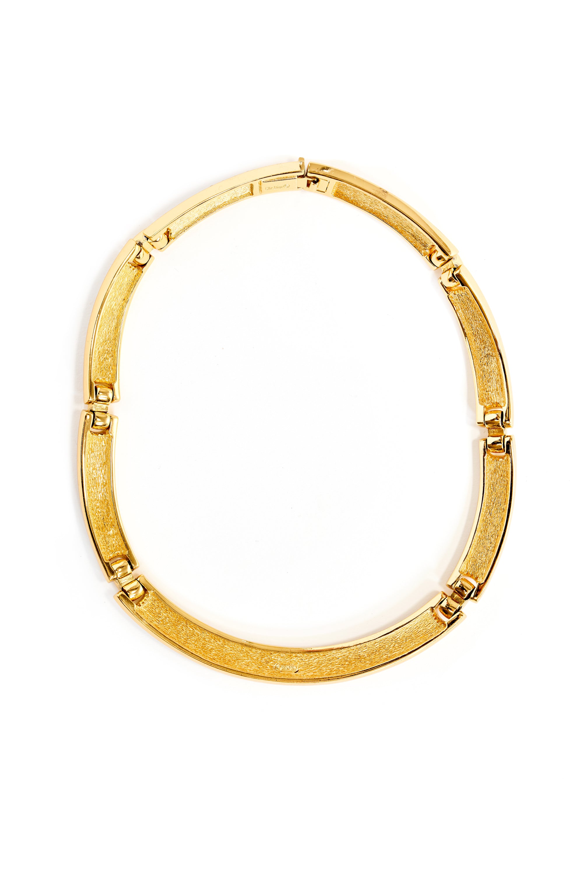 Christian Dior Gold Tone Crystal Collar Necklace