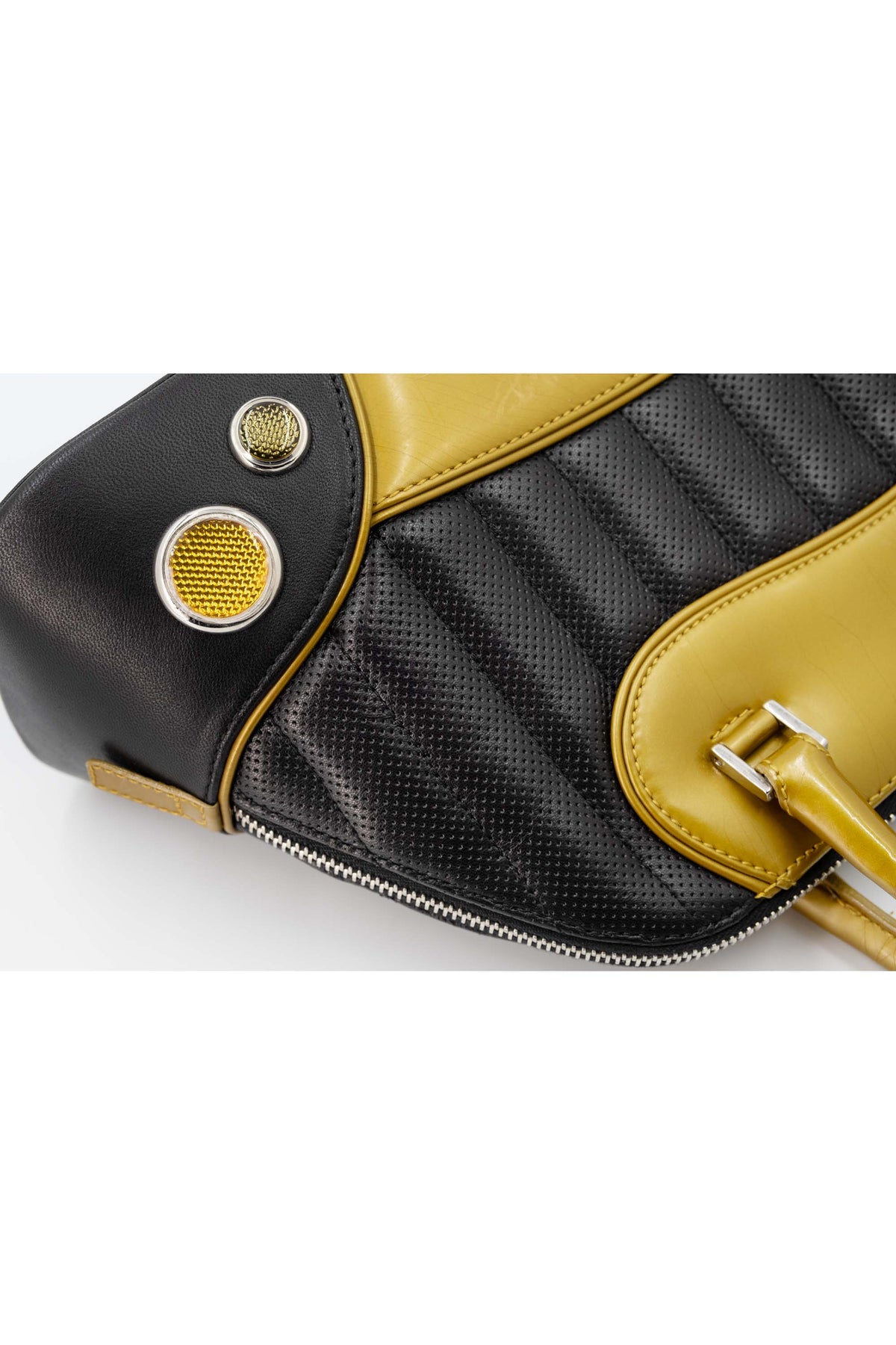 Christian Dior Black/Gold Patent Cadillac Chris Montaigne Purse 2001 Size MM