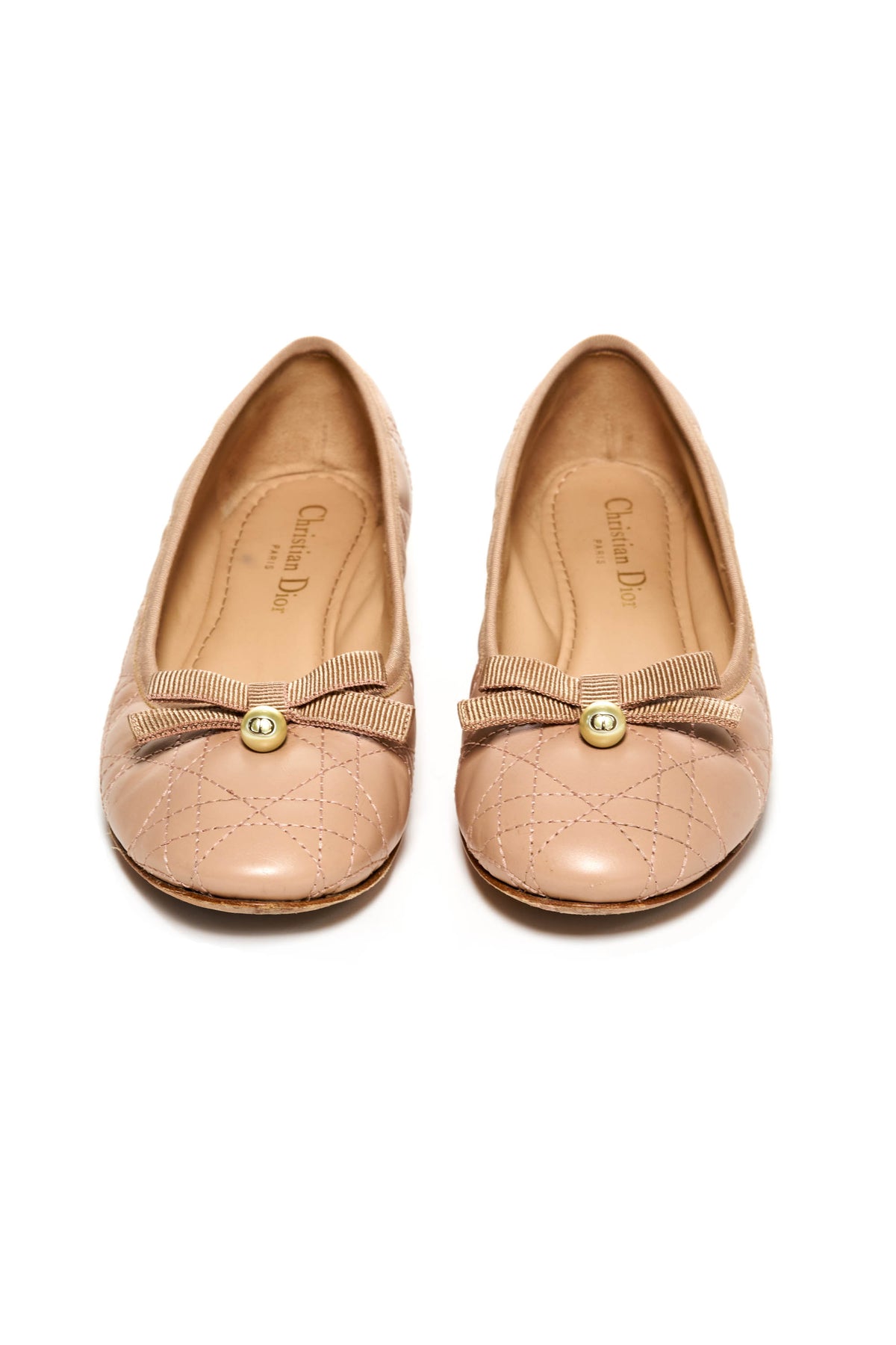 Dior Nude Cannage Ballet Flat With Pearl Size 37.5