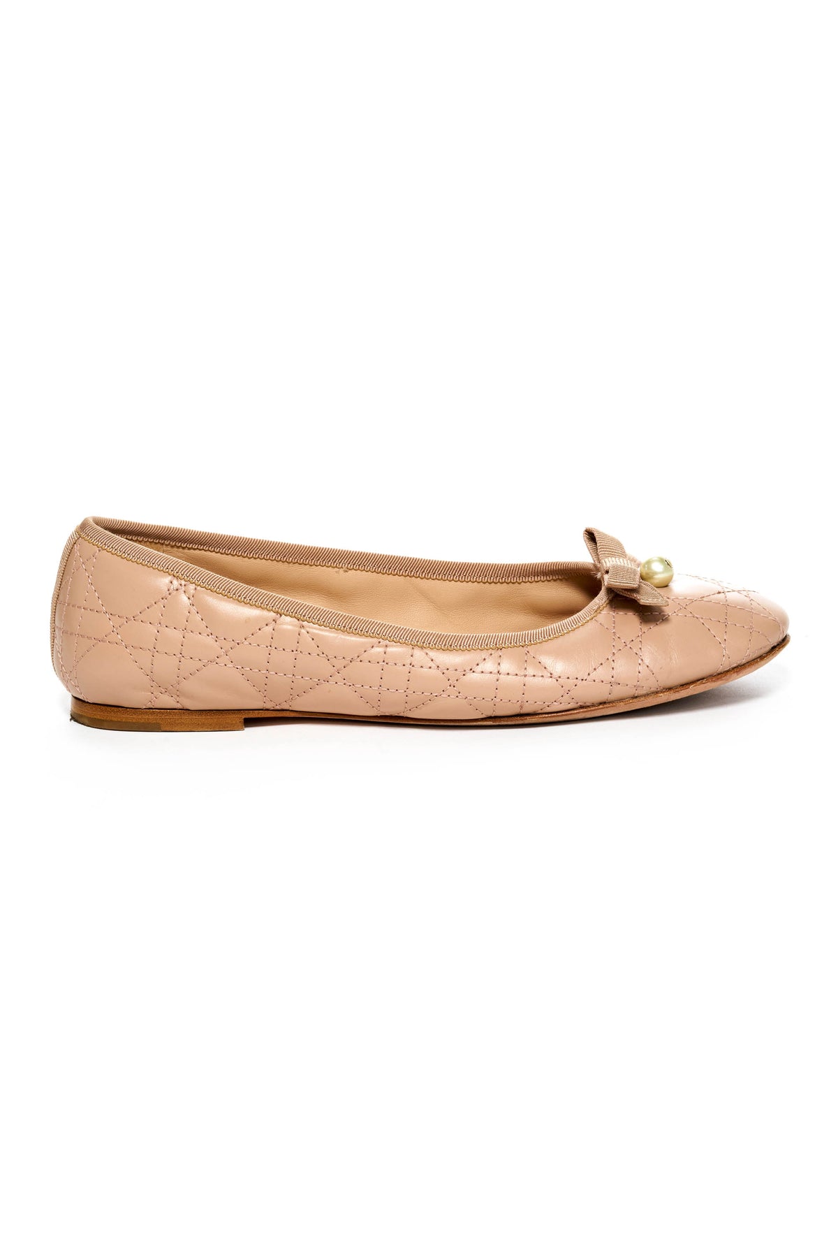 Dior Nude Cannage Ballet Flat With Pearl Size 37.5