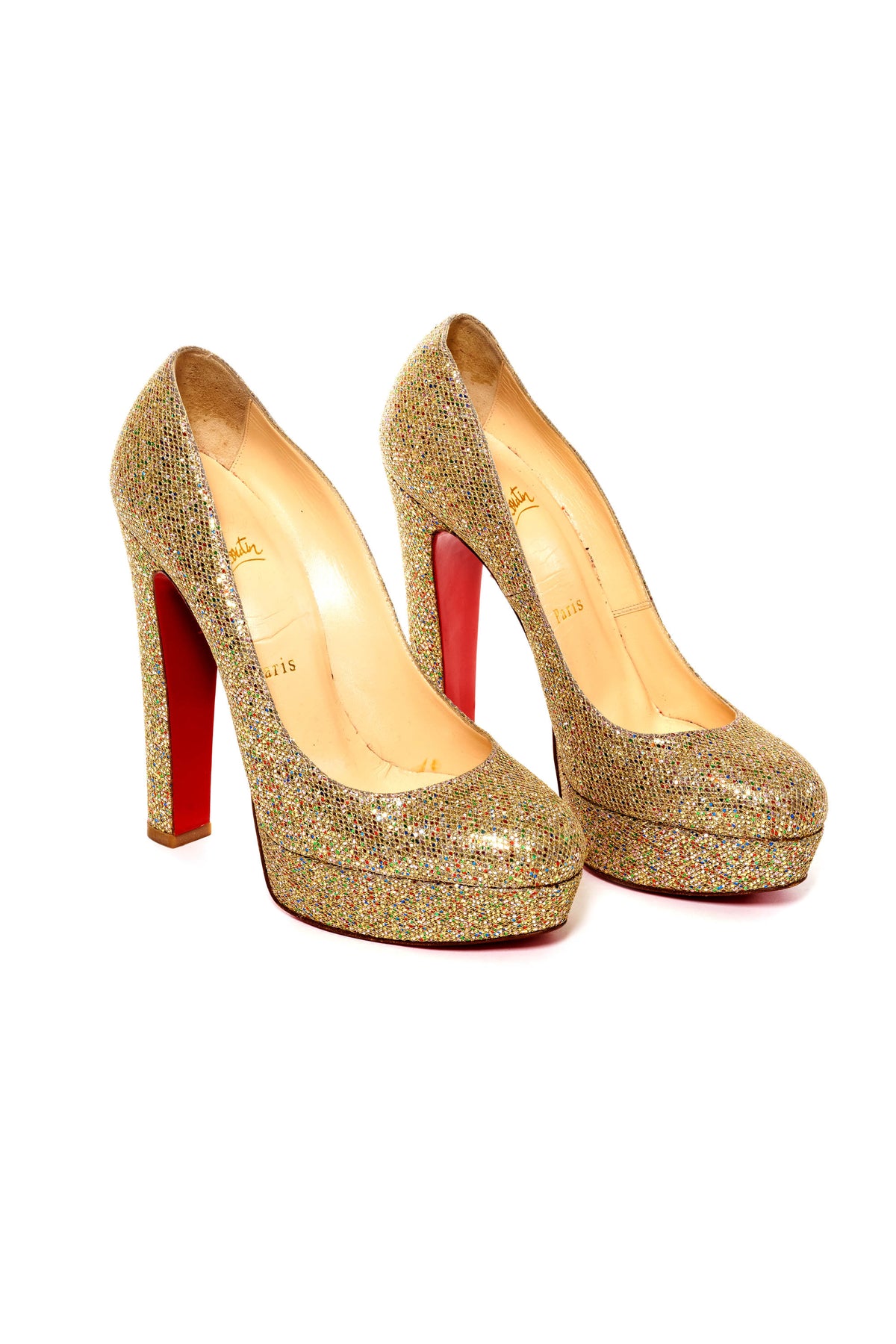 Christian Louboutin Multicolor Disco Platform Pumps Size 38