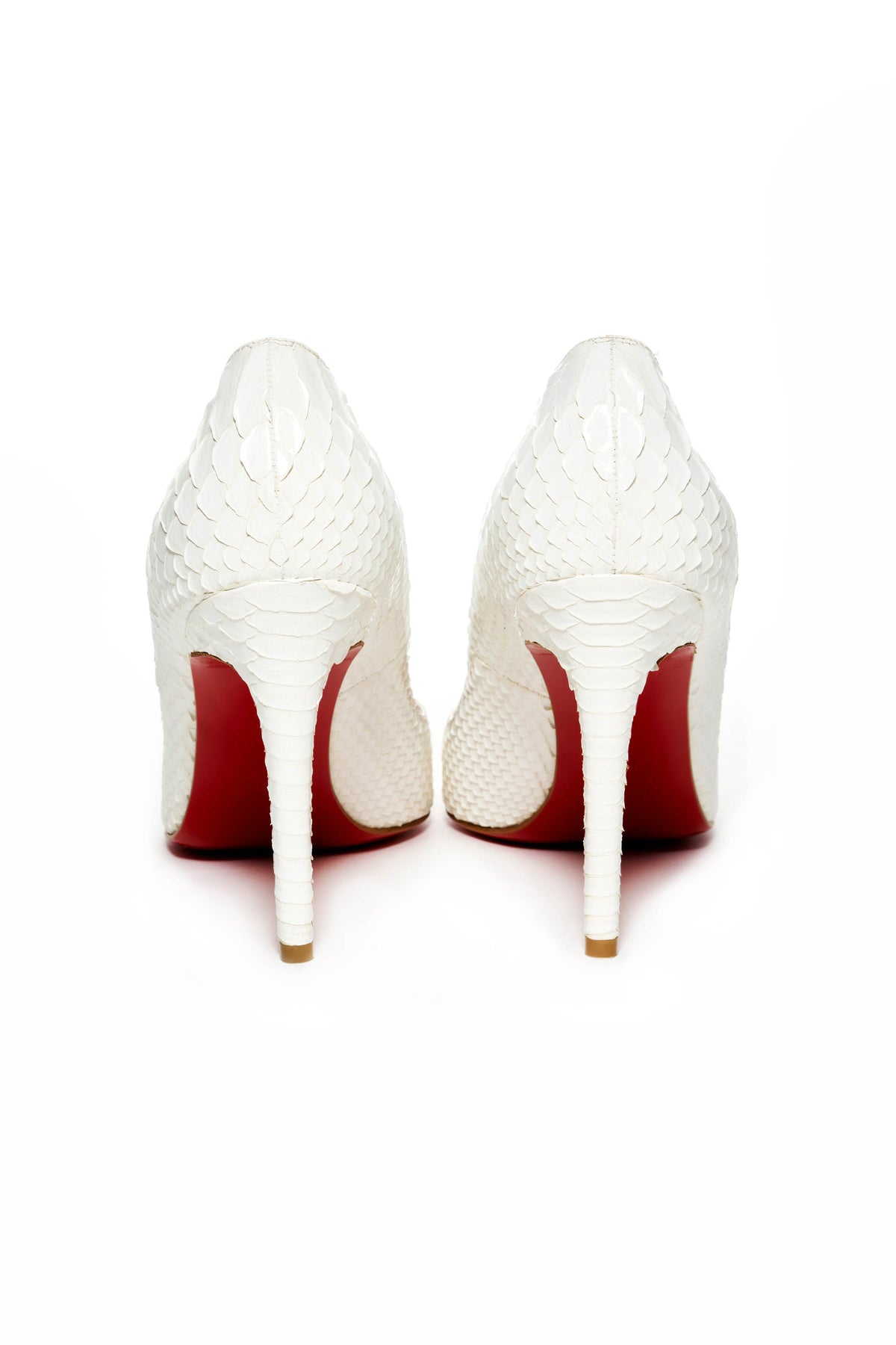 Christian Louboutin White Snake Pumps Size 38