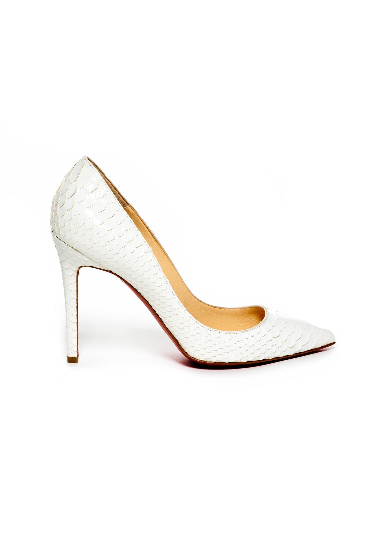 Christian Louboutin White Snake Pumps Size 38