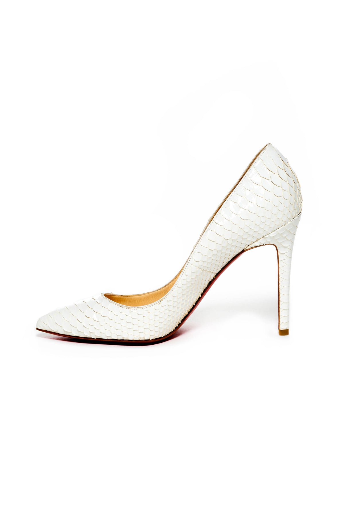 Christian Louboutin White Snake Pumps Size 38