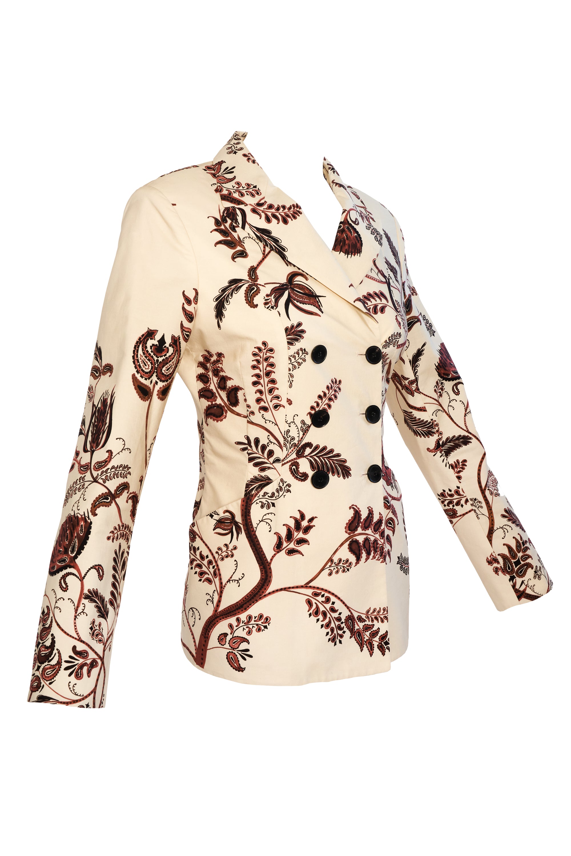 Christian Dior Beige Cotton Pattern Jacket Size 6