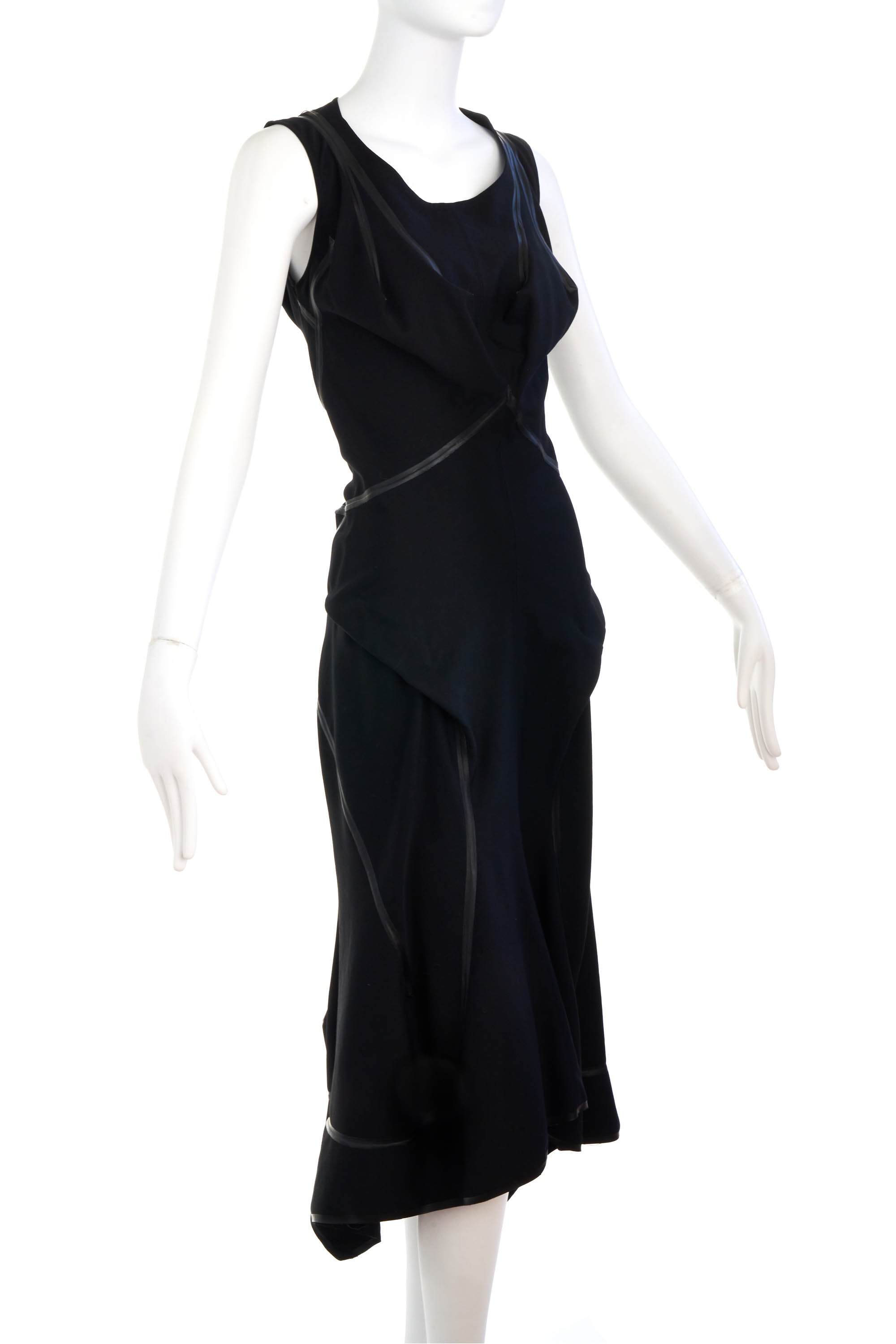 Comme des Garcons Junya Watanabe Black Sleeveless Horn Dress Size